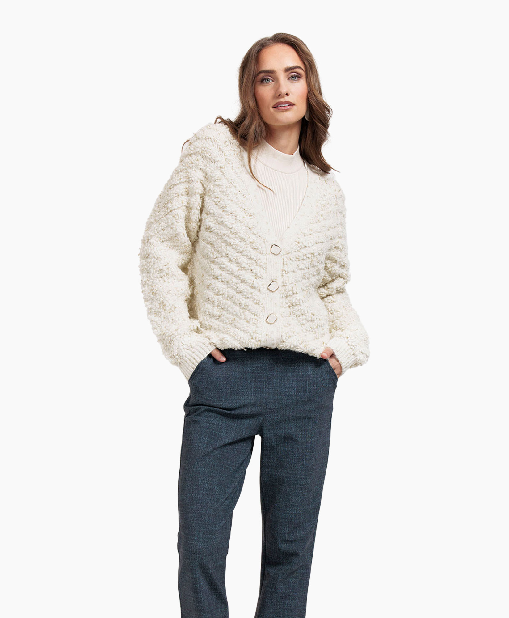 Pullover Iris Chunky Glitter Cardigan Off White