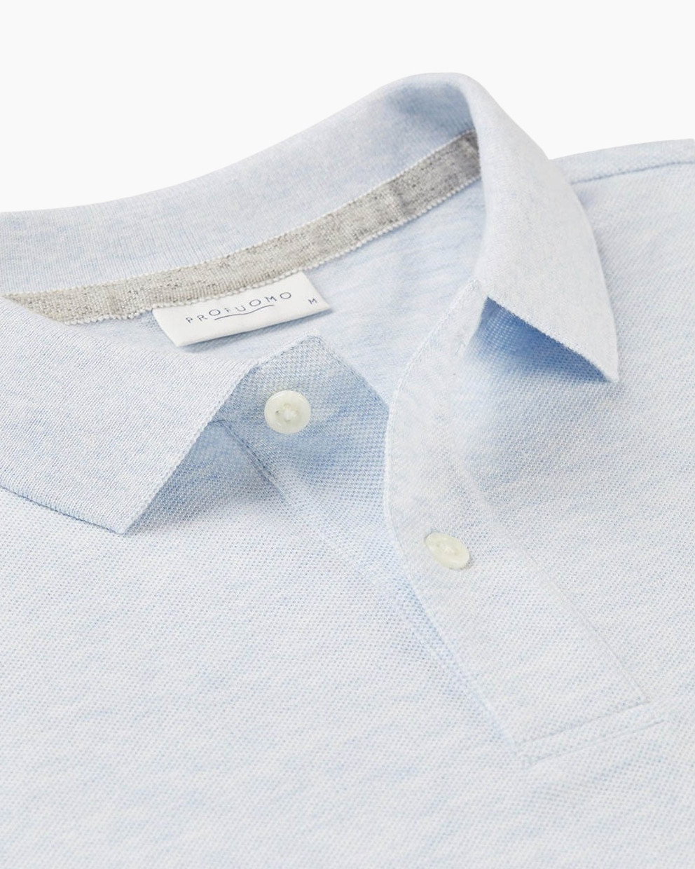 polo shirt, short sleeve, light gray, collared, cotton blend