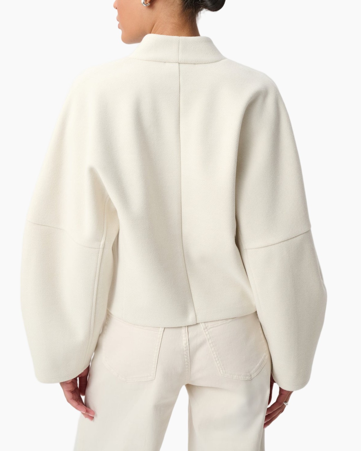 jas, kaap-sleeve, beige, korte-buitenkleding, knopen