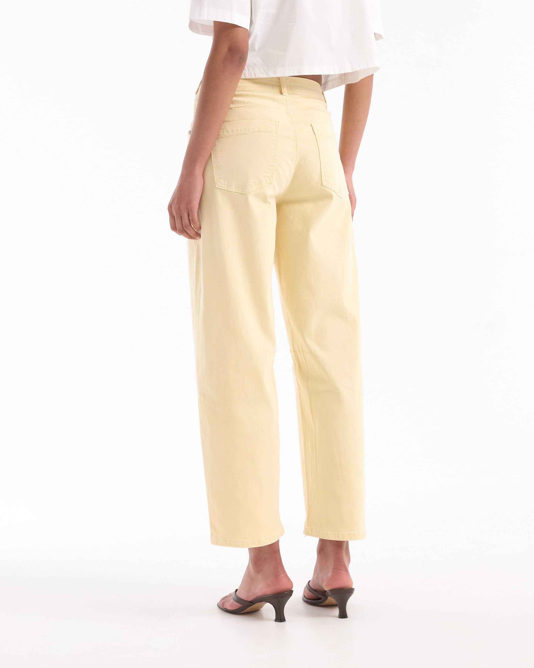 broek, beige, cropped, wijd, rugzakzakken