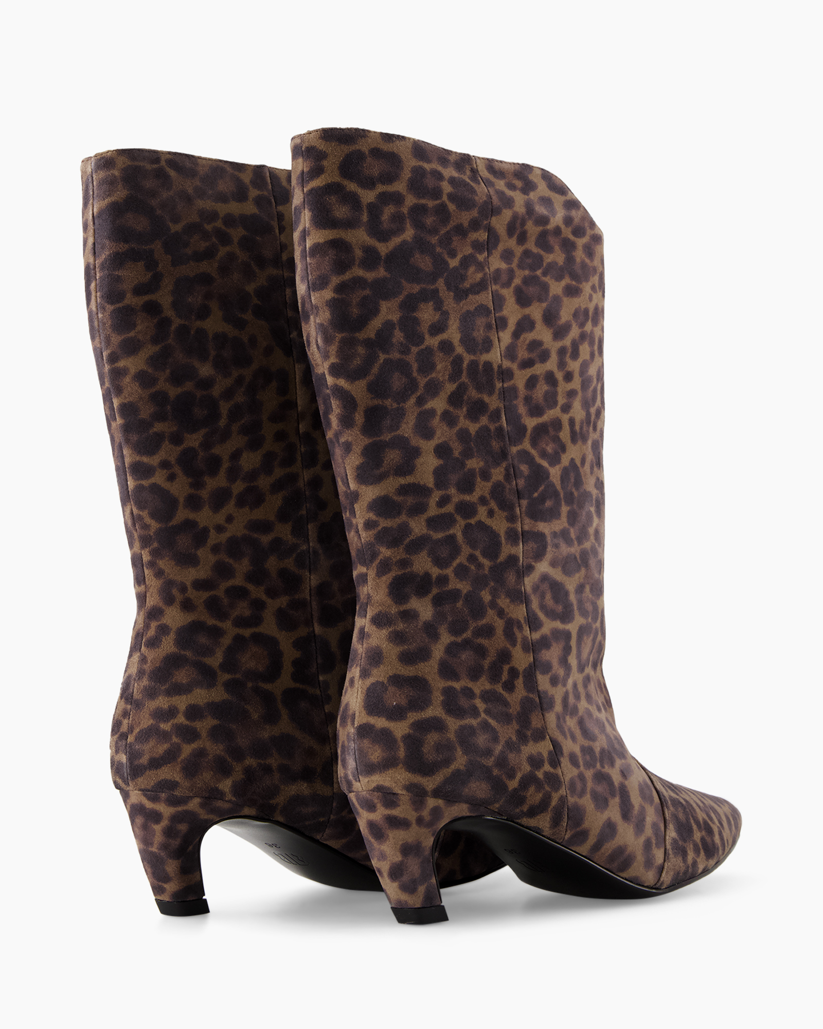 leopard patroon, schoenen/laarzen, middelhoge hak, knee-high, ponylaarzen