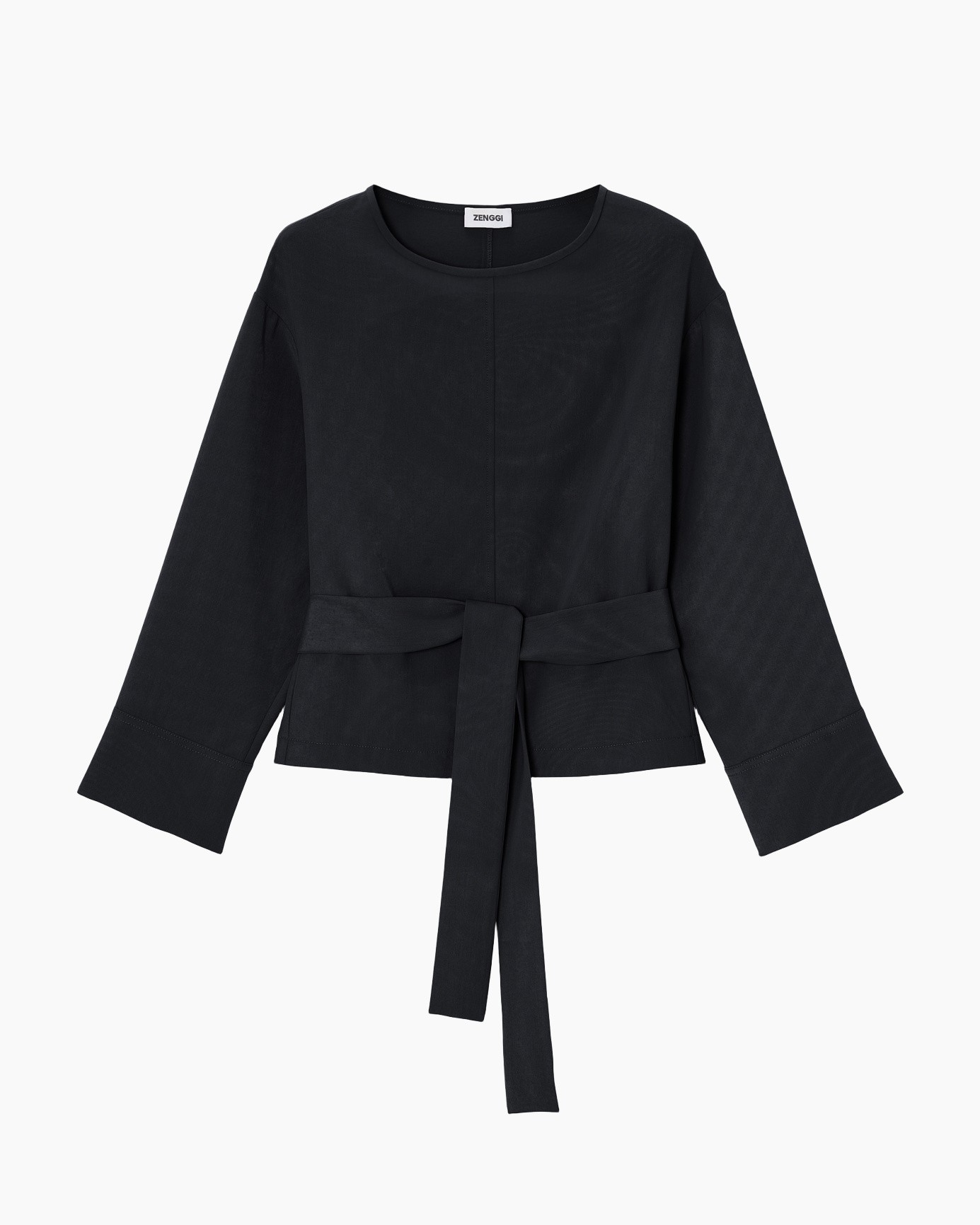 blazer, top, riem, langeman, zwart
