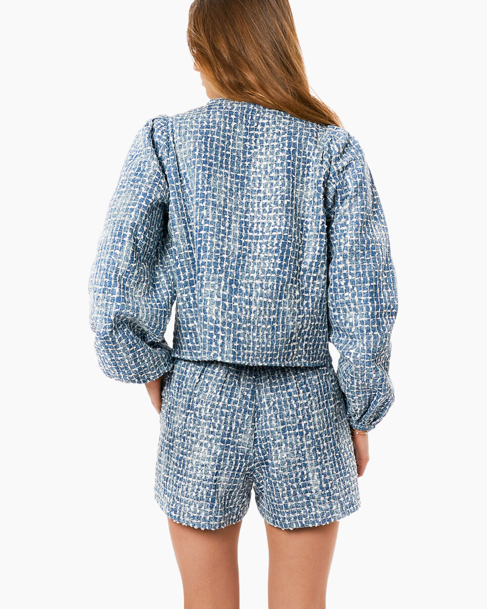 Short Denim With Tapes Blauw