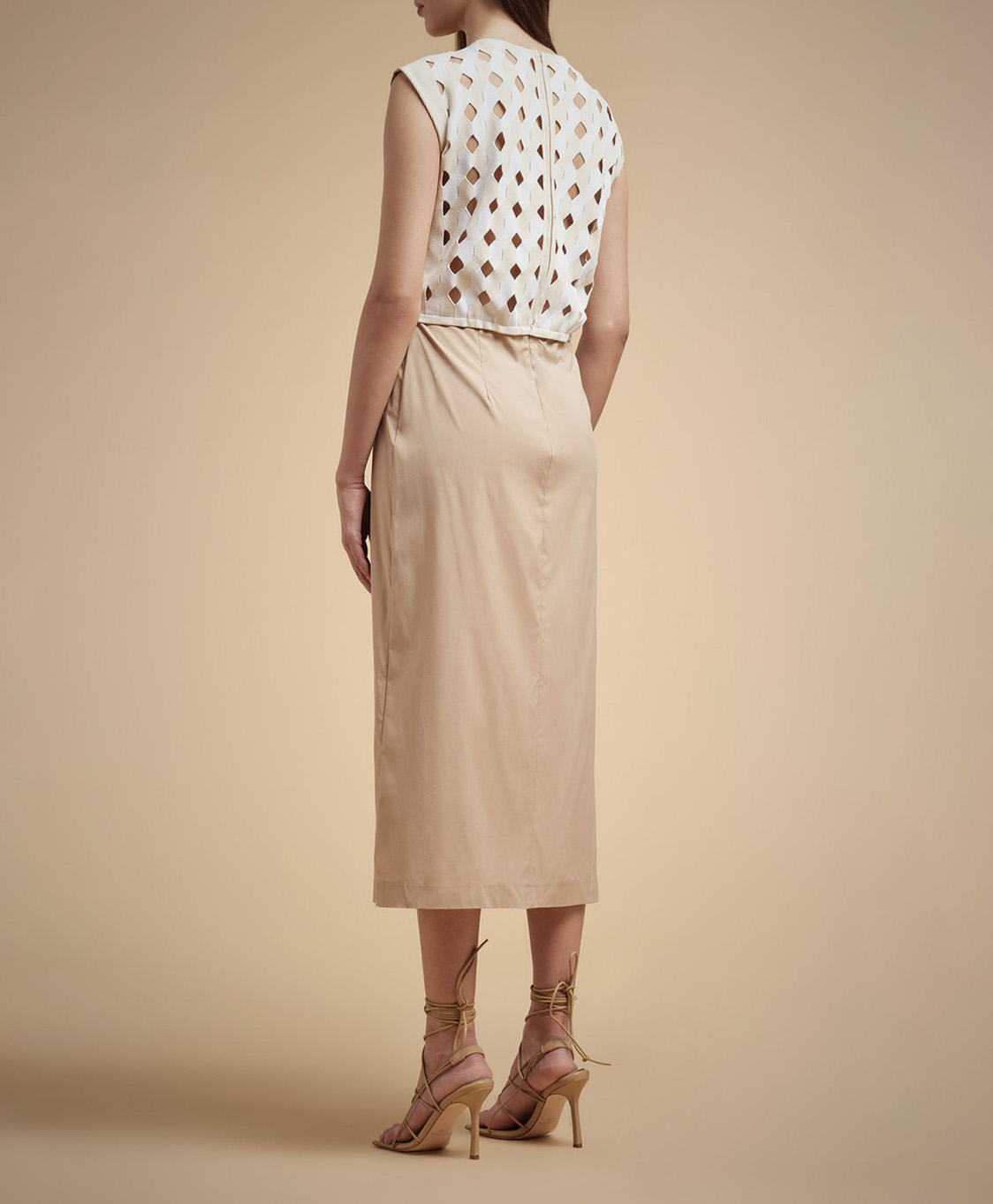 Liviana Conti  Midi Jurk F3sk69 Zand