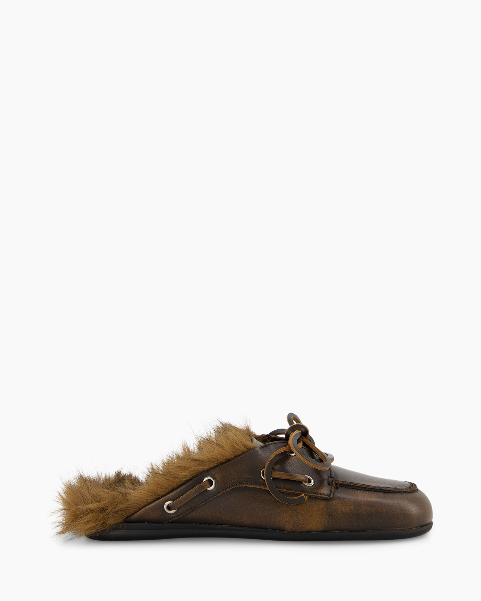 moccassin, loafer, leer, vacht-borst, slip-on