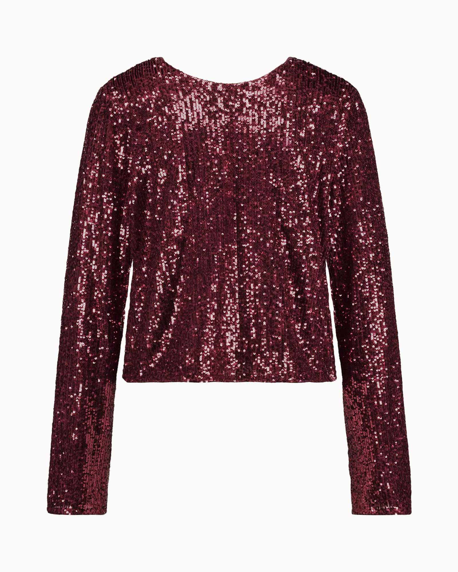 Studio Anneloes Top Julia 2way Sequins Top Rood