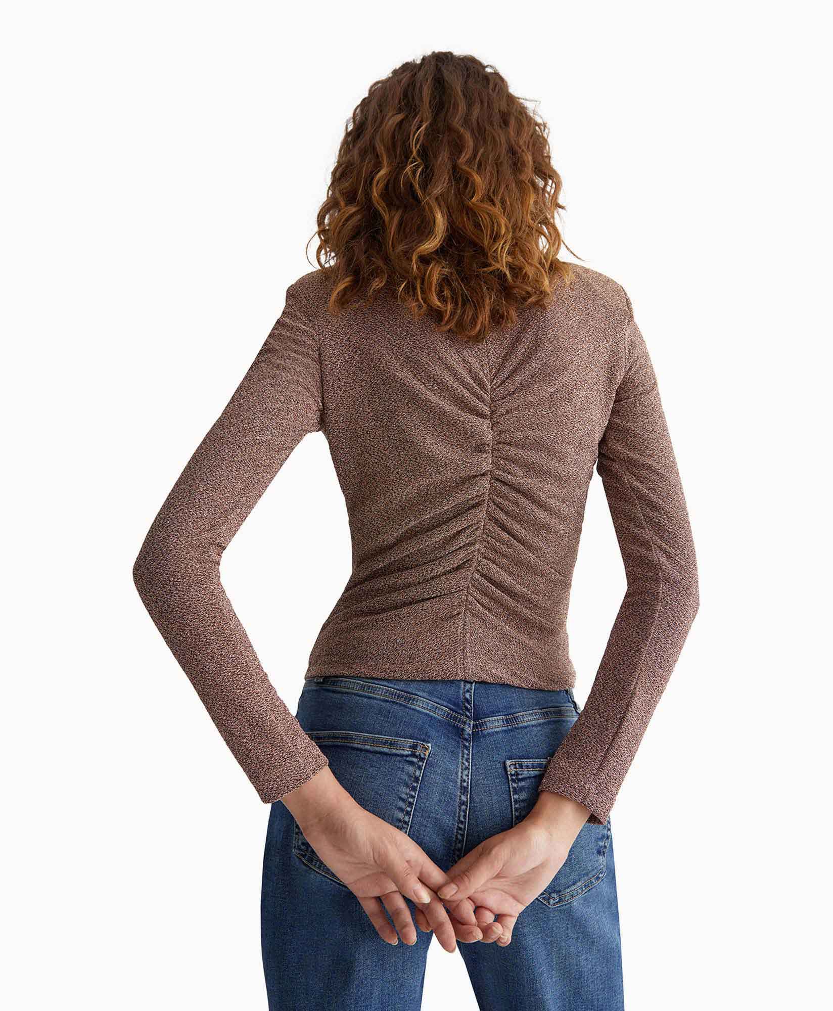 Liu Jo Longsleeve Drappeggiata Bruin