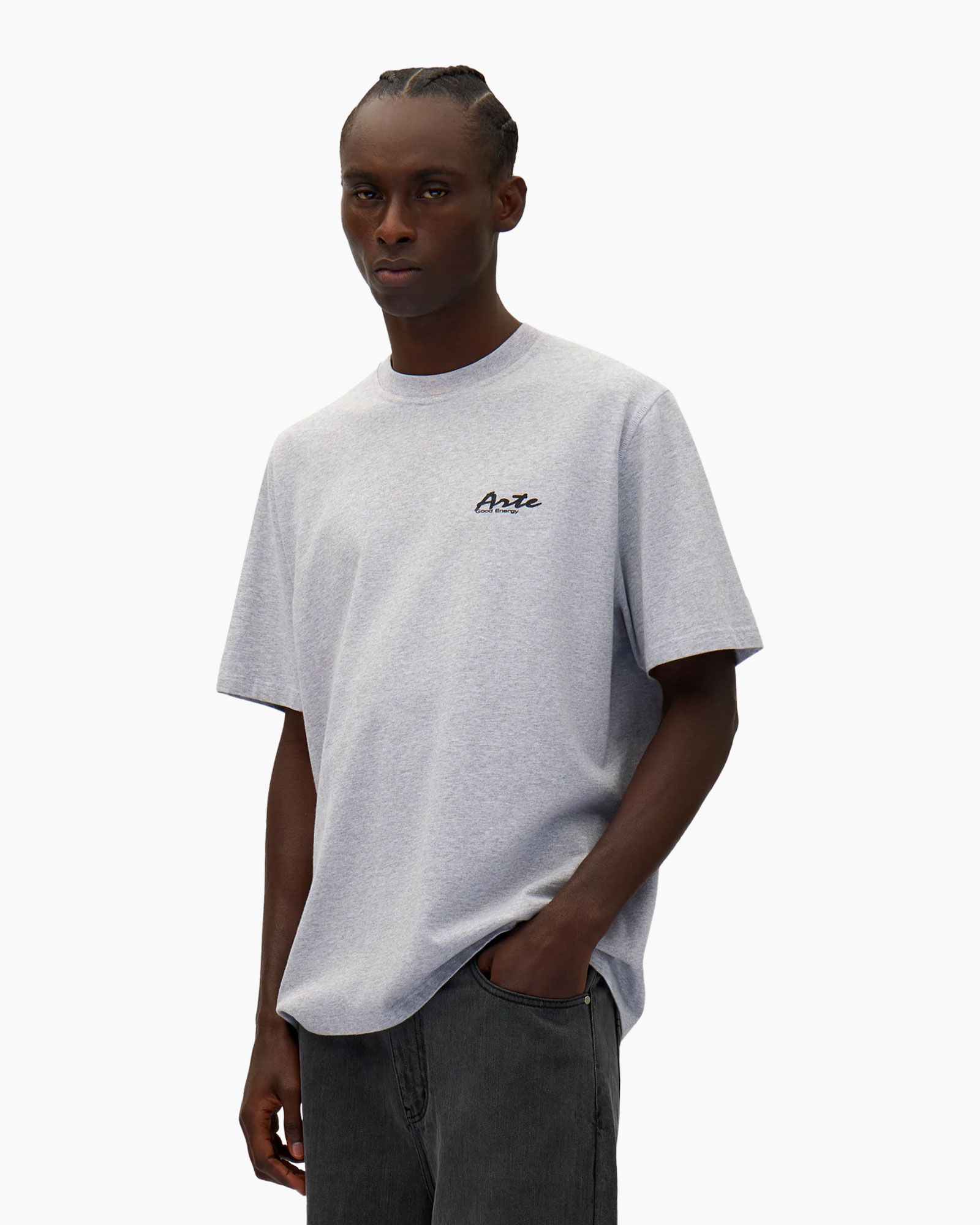 T-shirt Korte Mouw 3 Colours Print Tee Grijs
