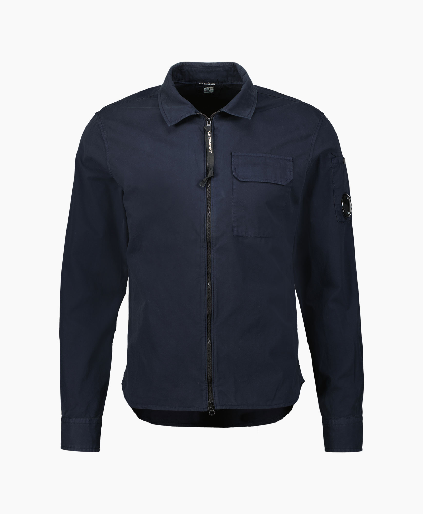 Cp Company Overshirt Gabardine Zipped Donker Blauw