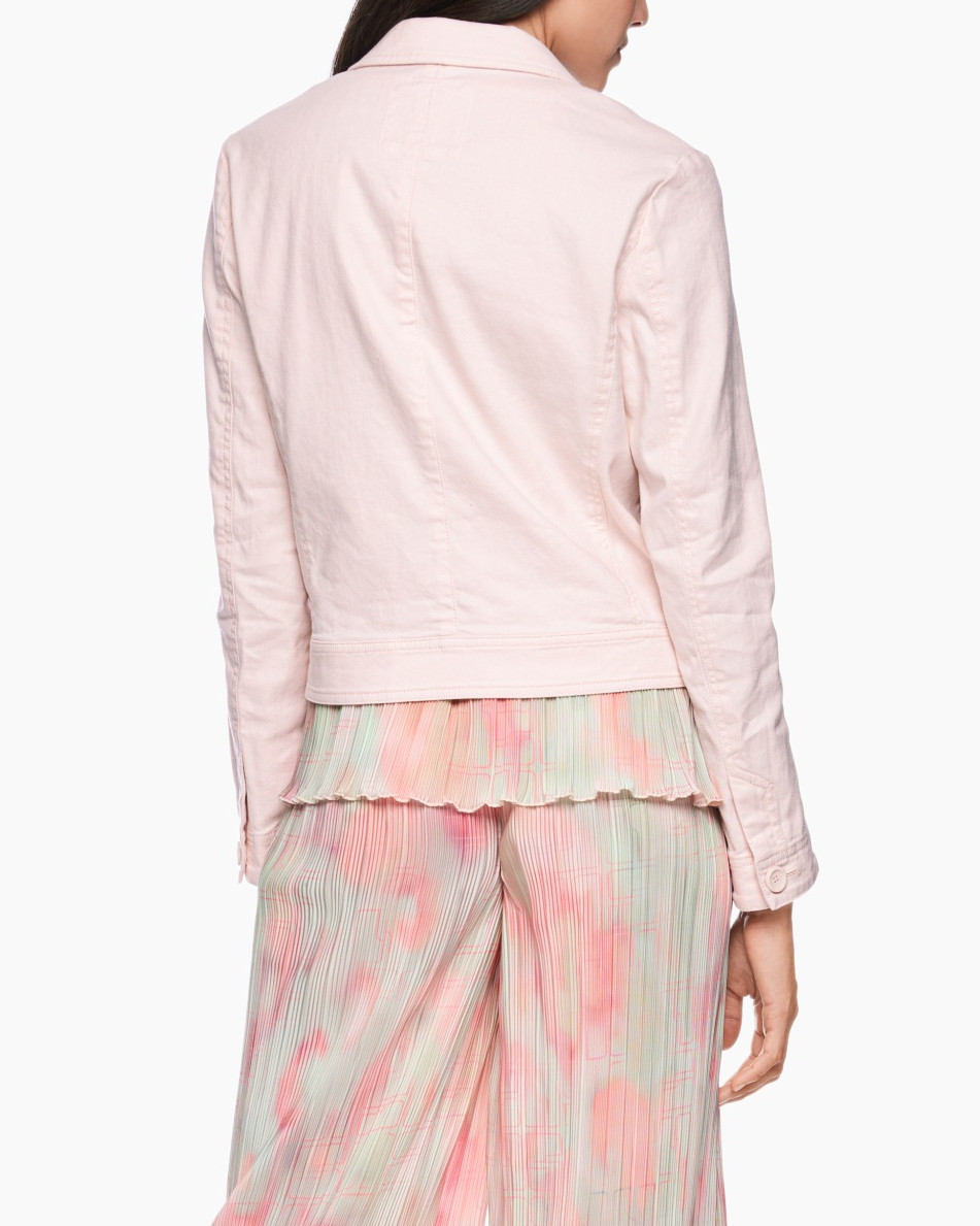 blazer, light pink, long-sleeve, collared, two-button