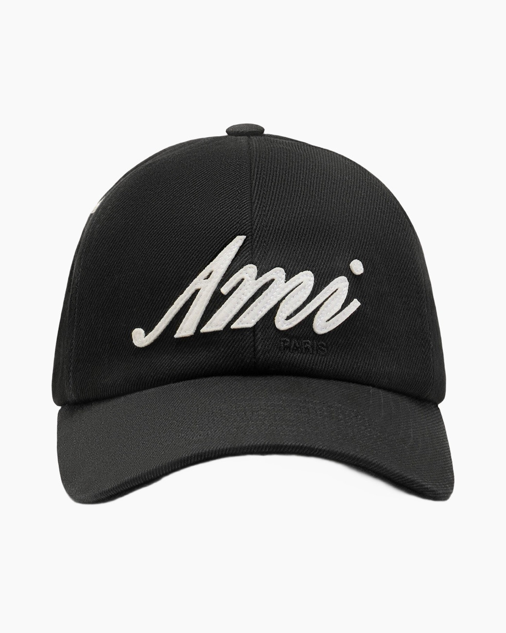 baseball cap, black cap, embroidered logo, curved brim, six-panel