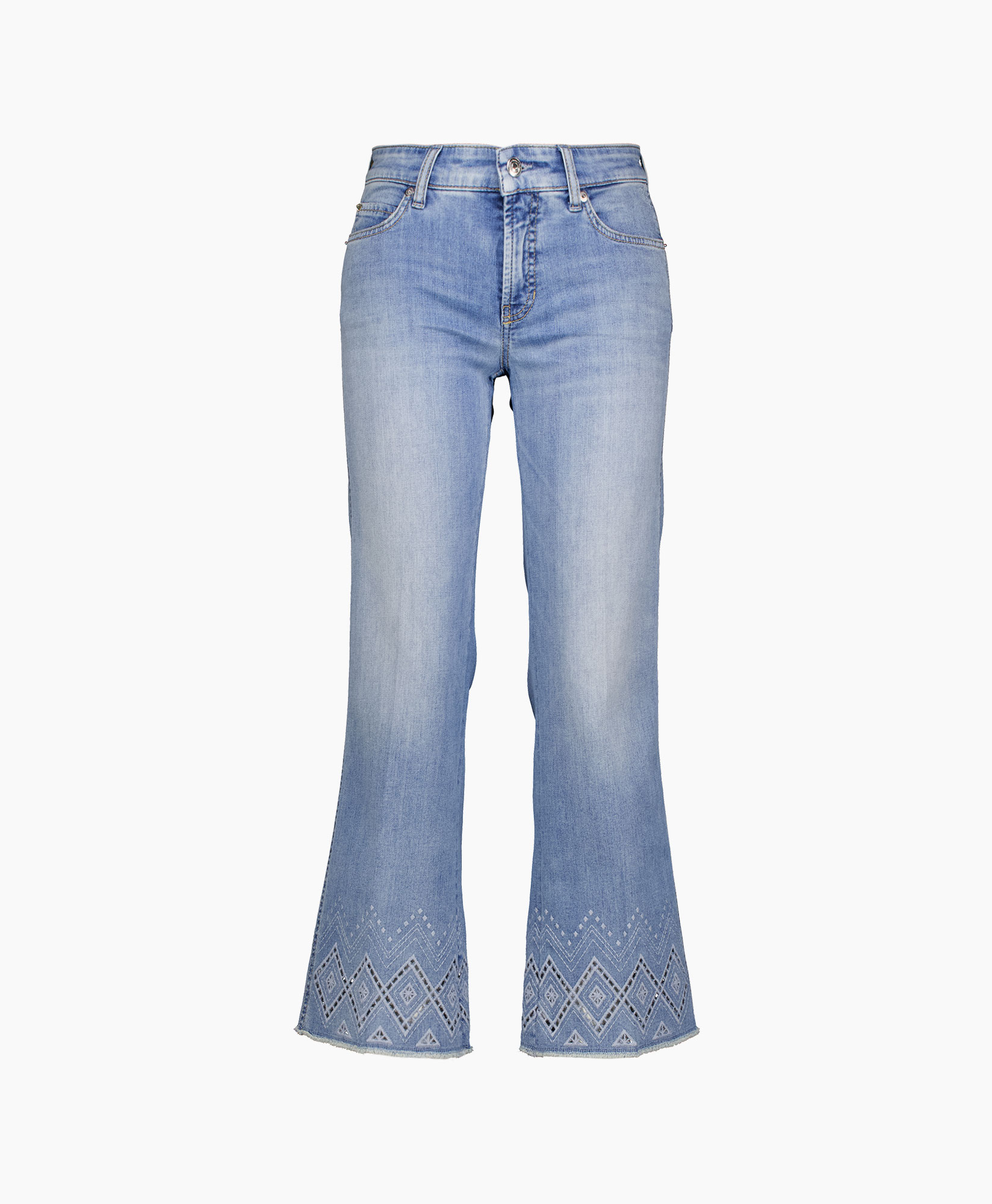 Jeans Francesca Lochstickerei Licht Blauw