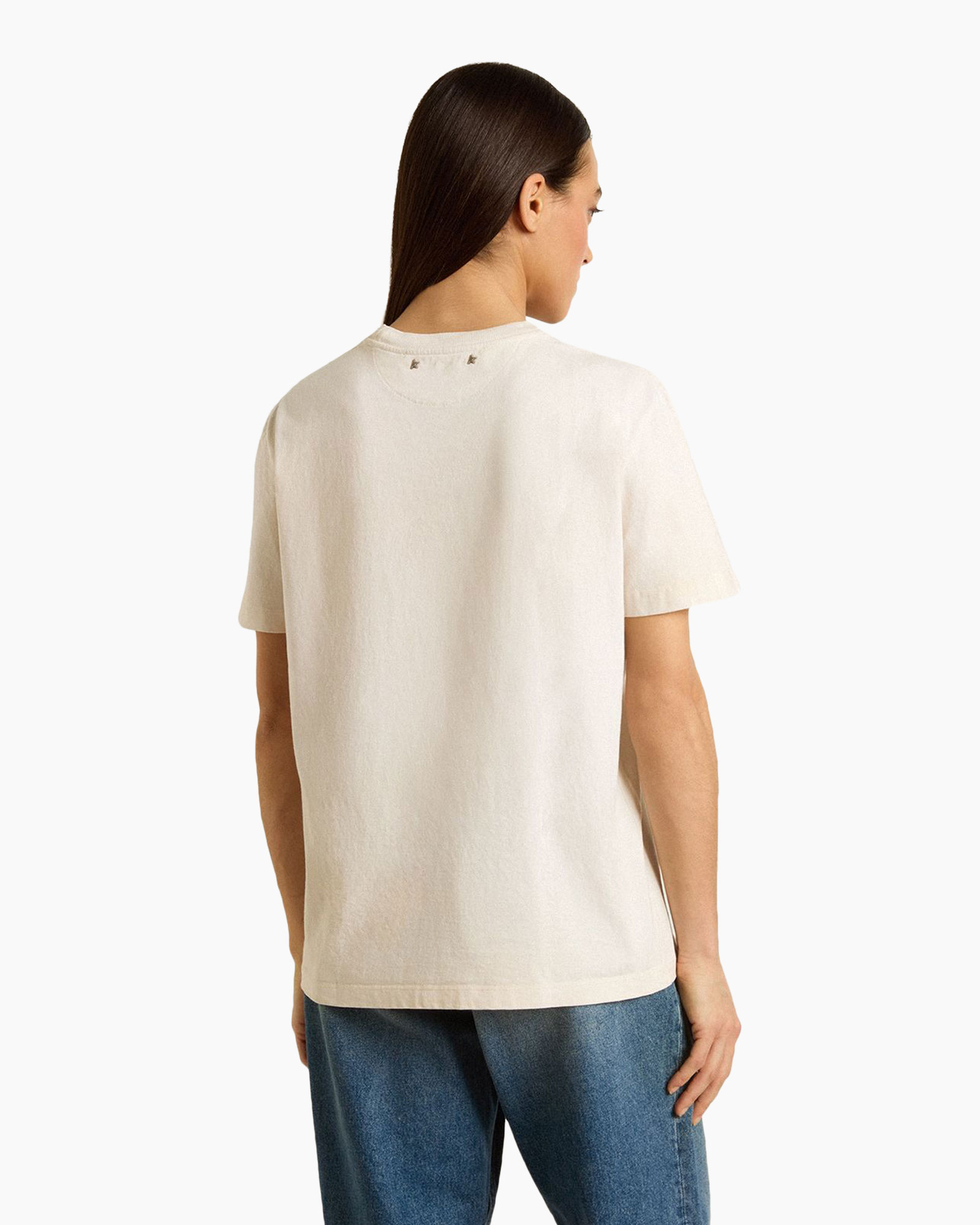 T-shirt Journey W's Regular Gauze Cotton Jersey Ecru