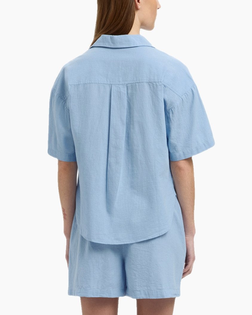 T-shirt Luisa 2/4 Revers Shirt B Blauw