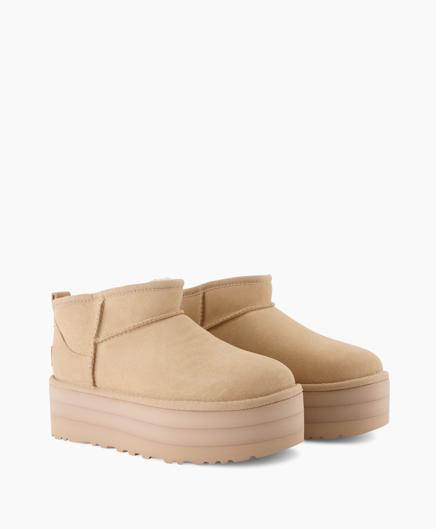 Enkellaars W Classic Ultra Mini Platform Beige