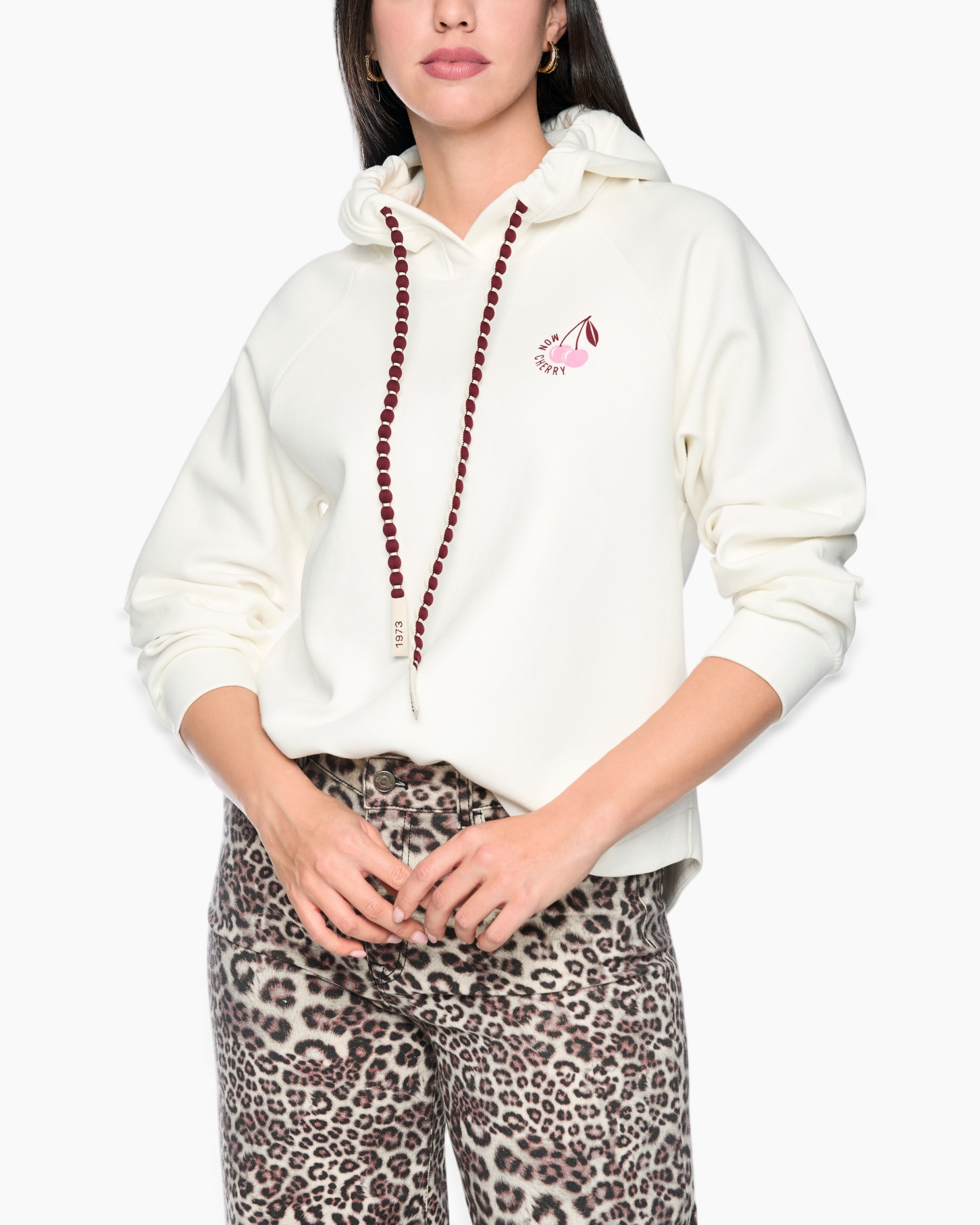 hoodie, wit, draadkoord, leopard, broek