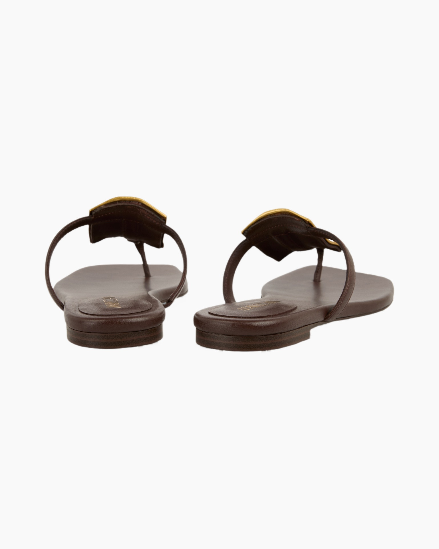 sandals, flip-flops, toe-ring, brown, leather