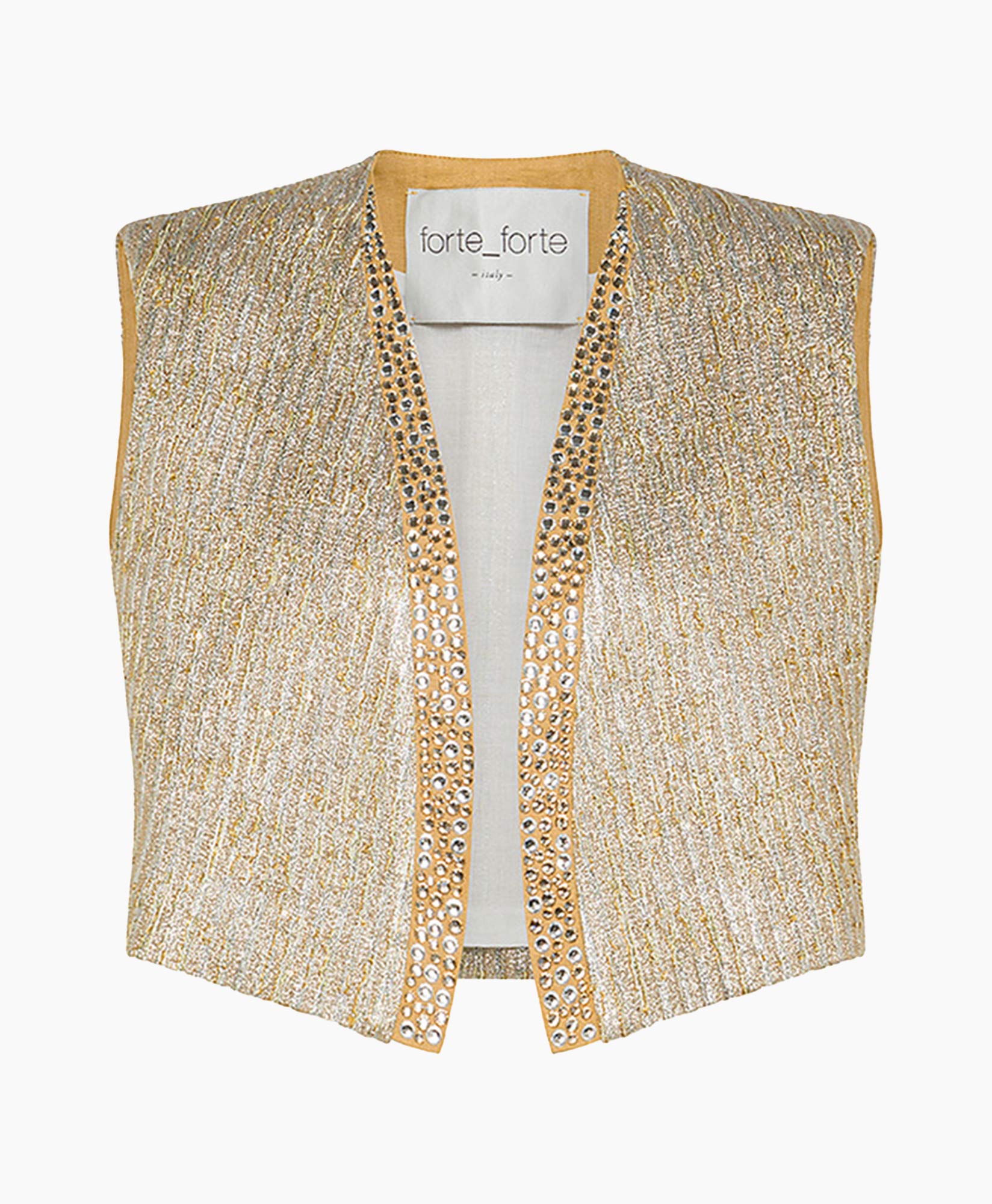 Gilet Twinkel Lurex Jacquard With Strass Details Goud