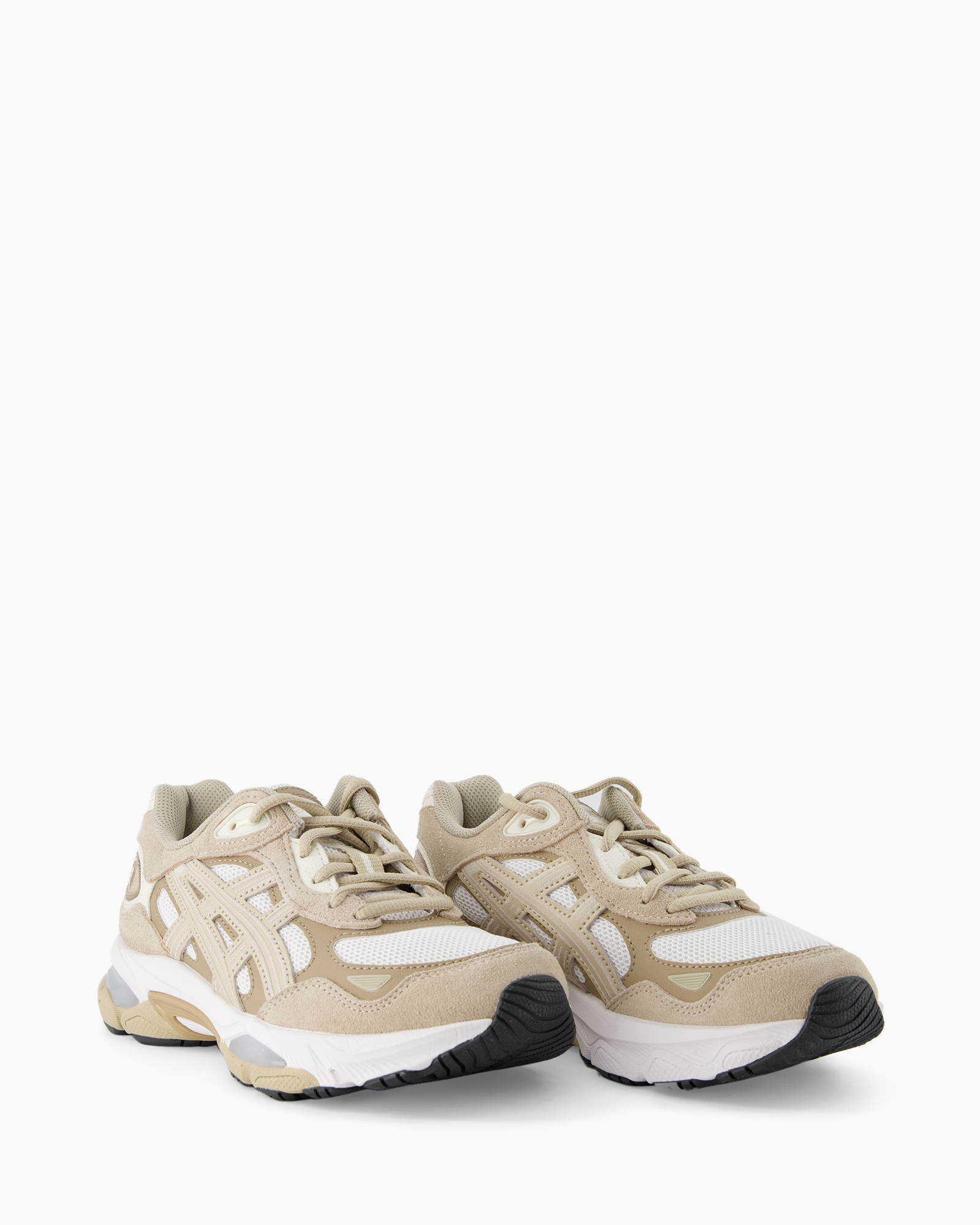 sneaker, schoen, beige, mesh, suede
