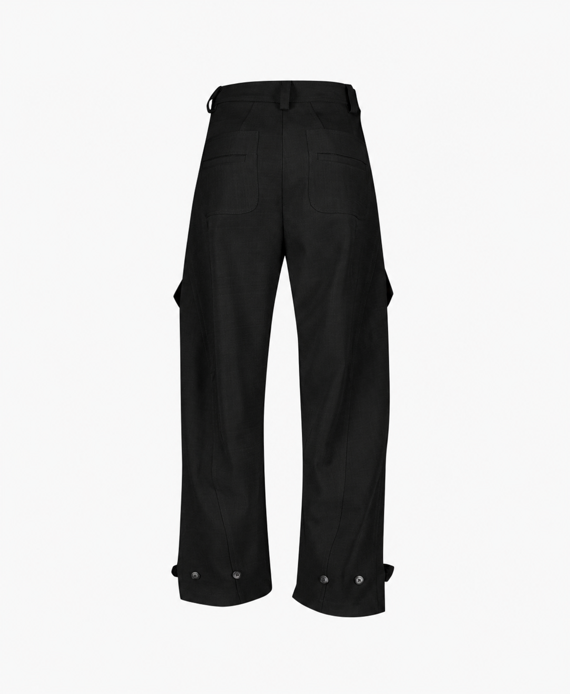 broek, broekpak, cargo broek, zwart, achterkant