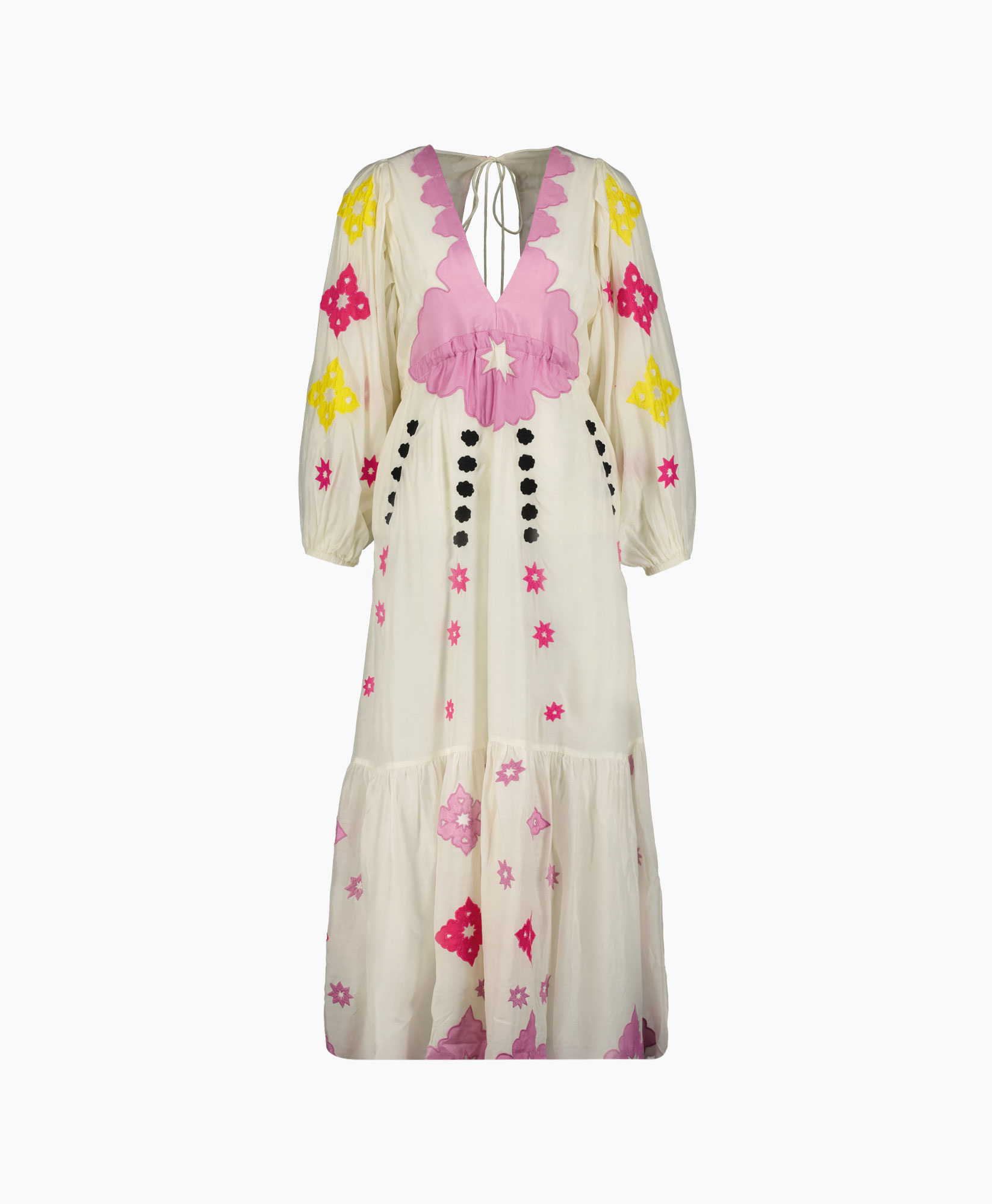 Chufy Maxi Jurk Gypsy Embroidered Maxi Ecru