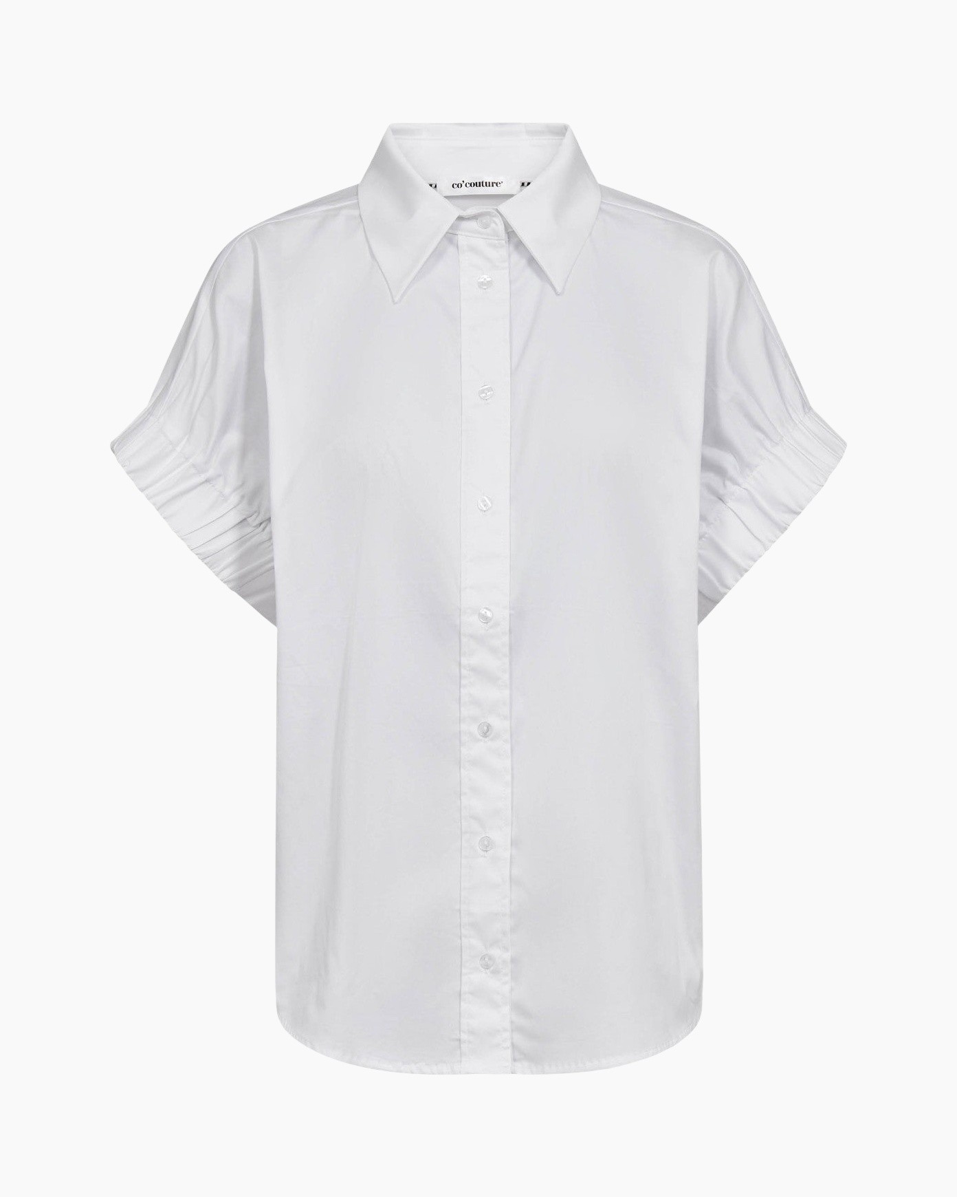 -shirt, wit, knopen-down, korte mouwen, kraag