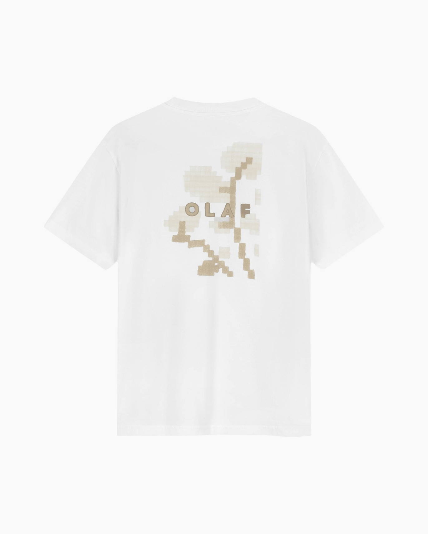 t-shirt, white, graphic, brown beige, lettering