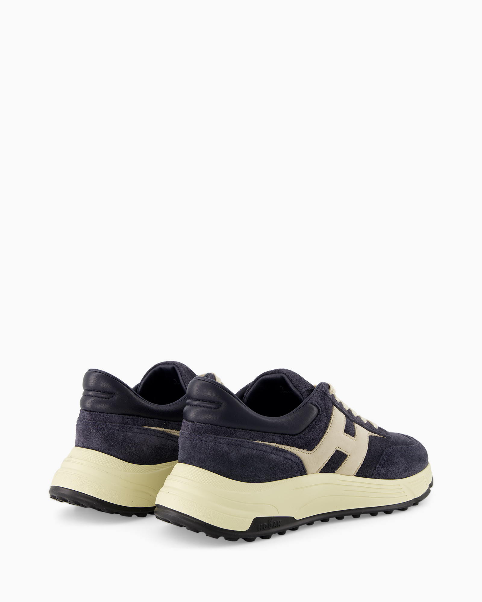 sneakers, hardloopschoenen, platform, nachtblauw, suede