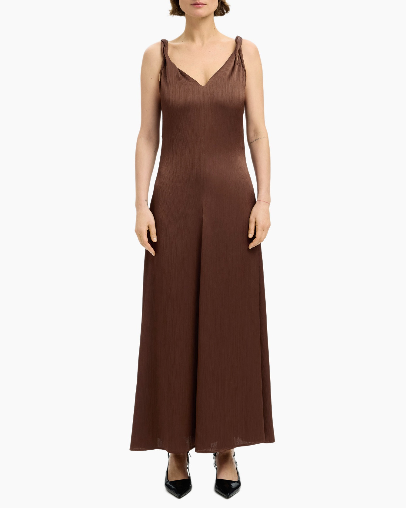 Jurk Nora Twisted Ankle Strap Dress B Bruin