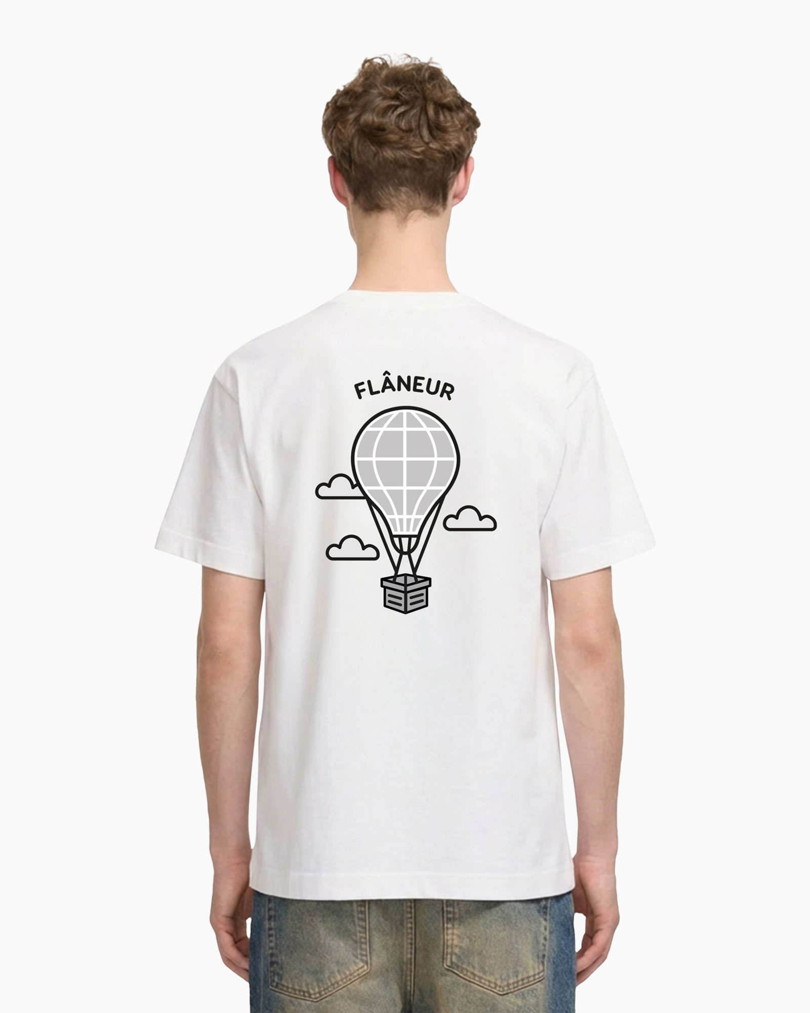 t-shirt, korte mouwen, wit, grafisch, kleine logo