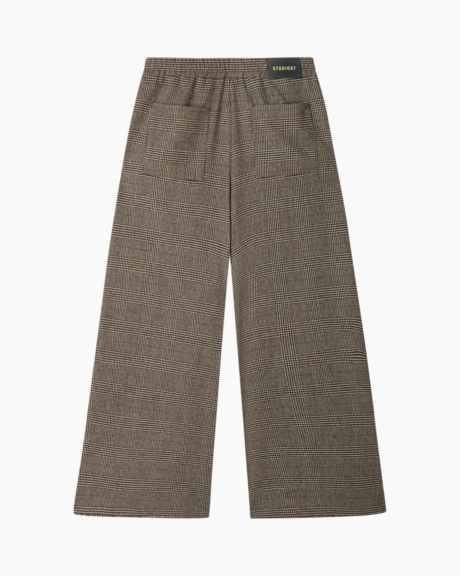 ruitpatroon, geblokt, twill, broek, wijd uitloop