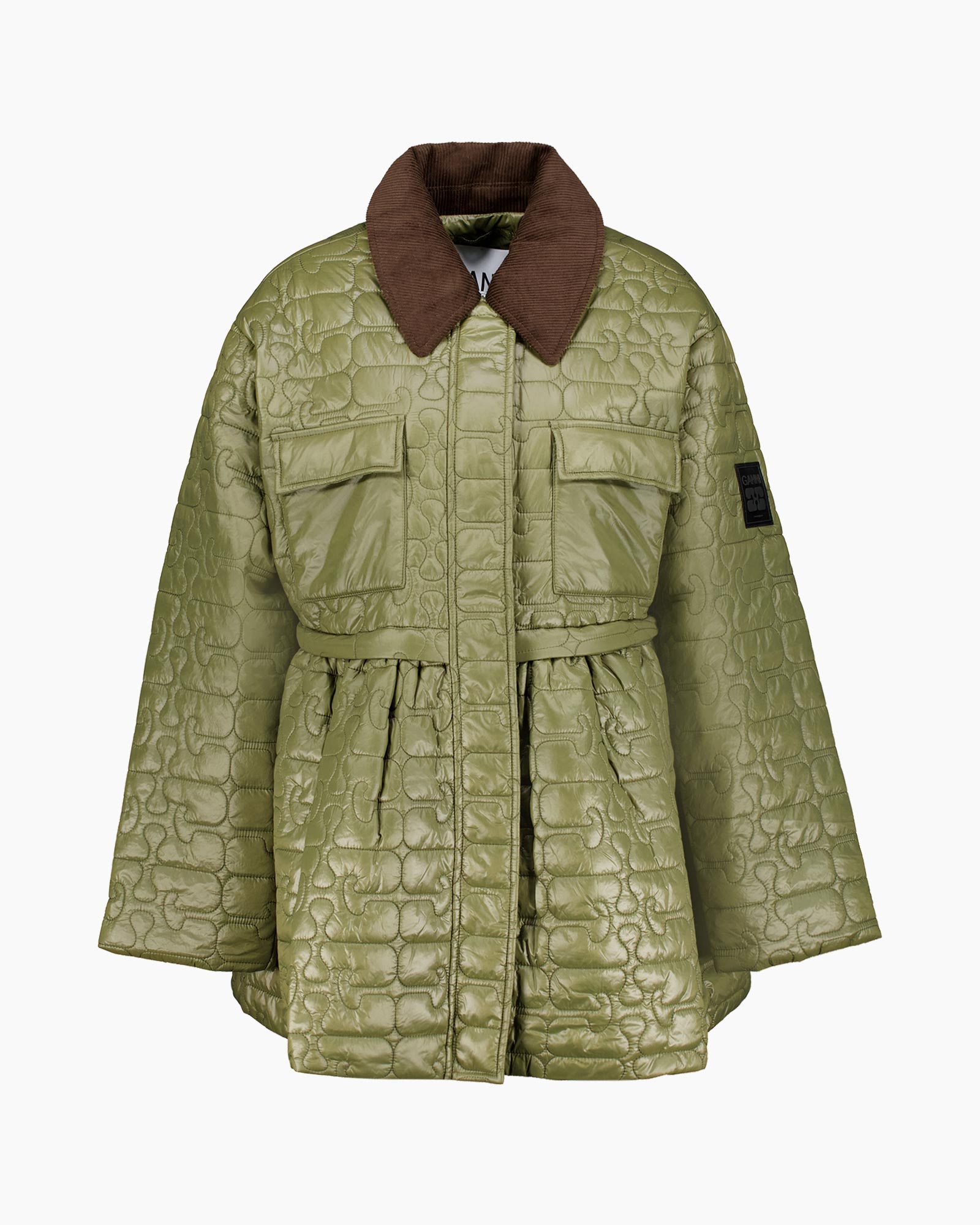 Jack Shiny Quilt Midi  Donker Groen