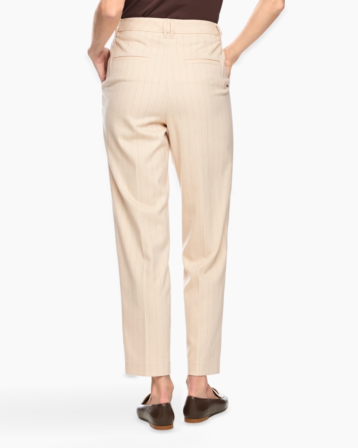beige broek, streep (pinstripe), broek, slack, recht model