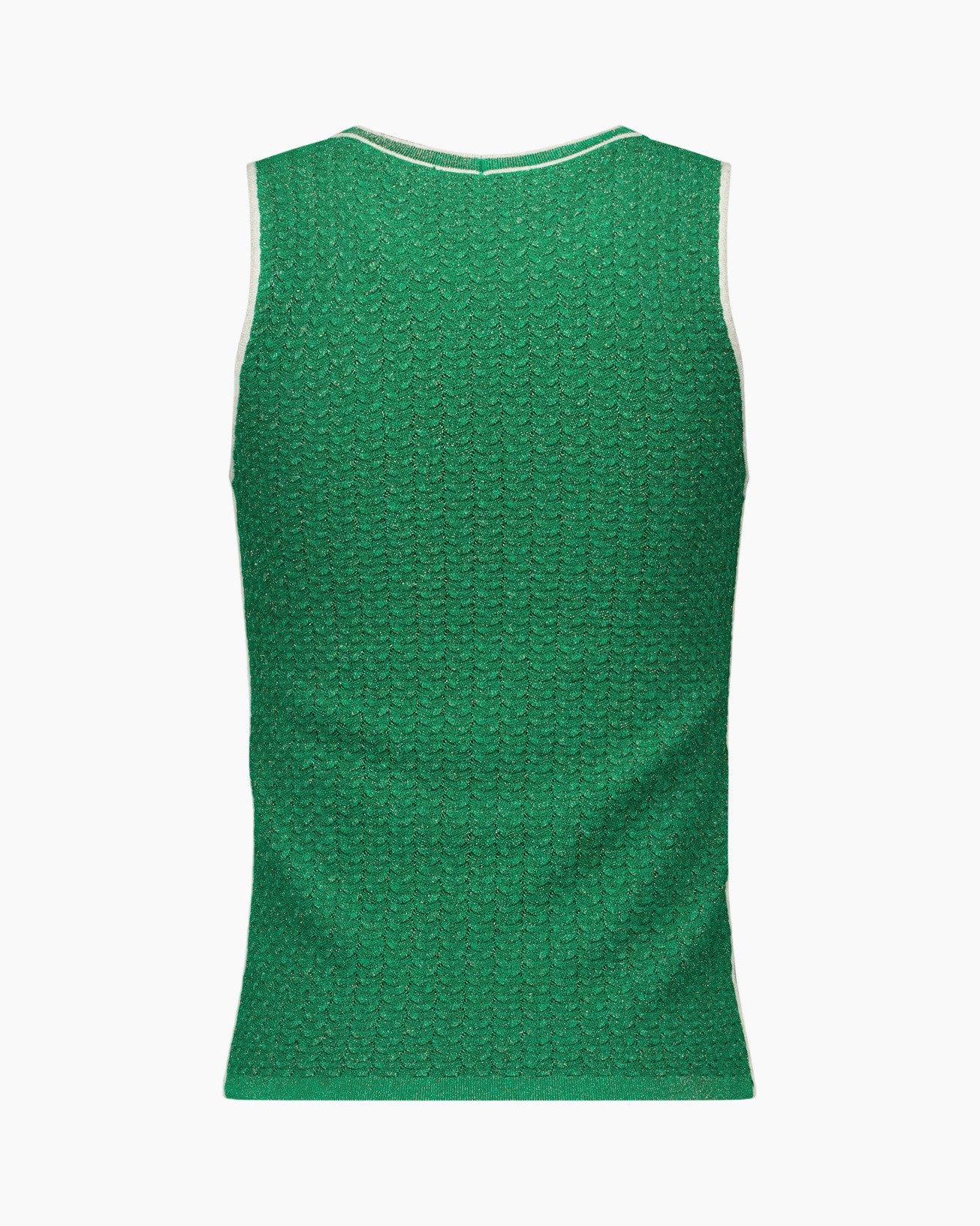 tanktop, groen, textured, mouwloos, gebreid patroon