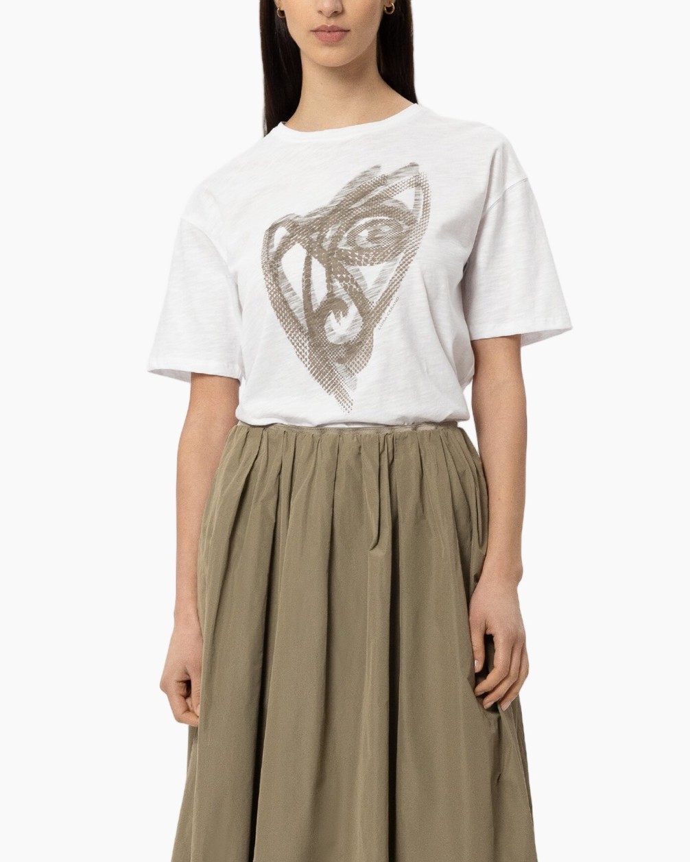 t-shirt, toph Graphic, korte mouwen, wit, katoen