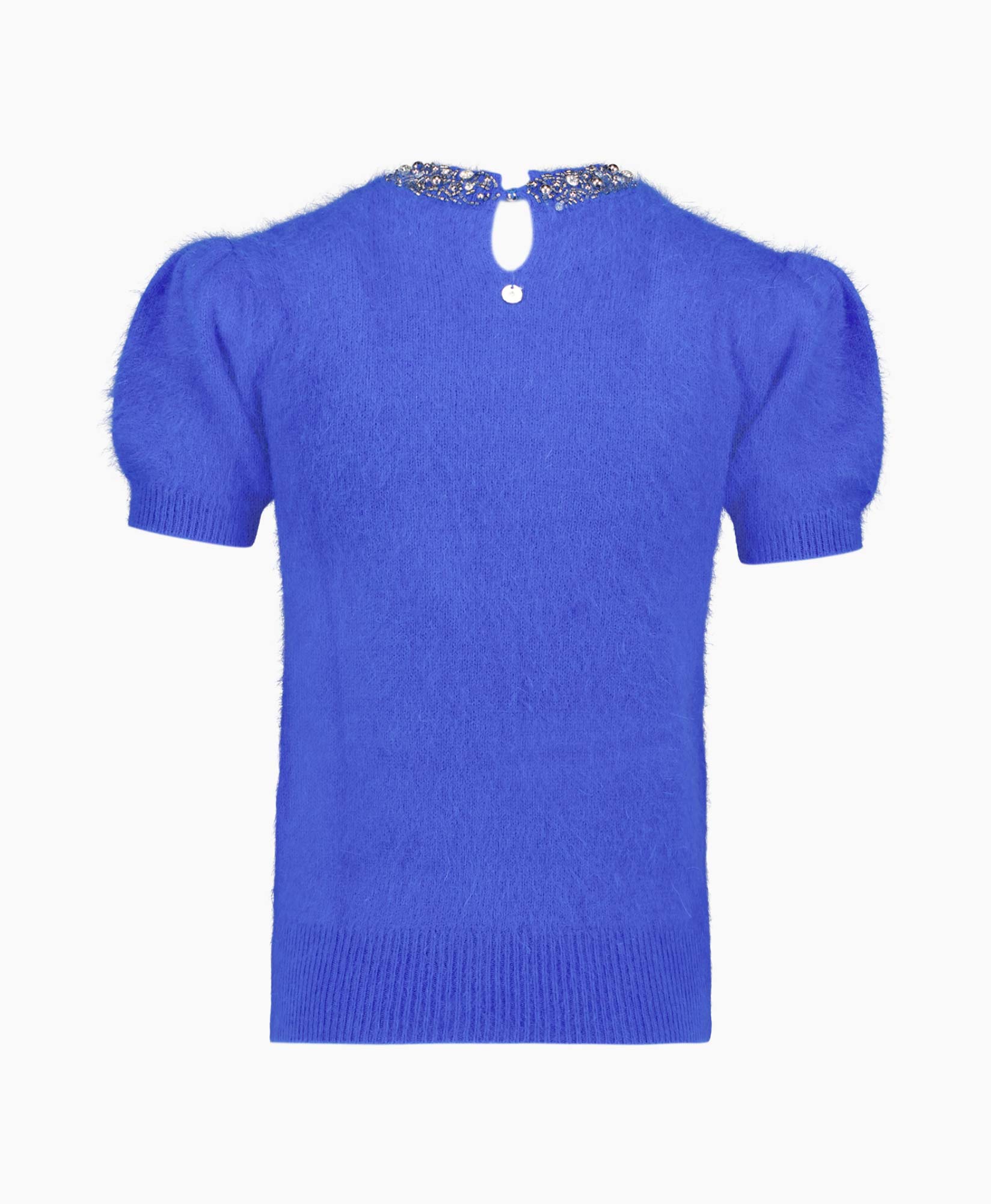Liu Jo Top Maglia Chiusa M/c Ricamo Blauw