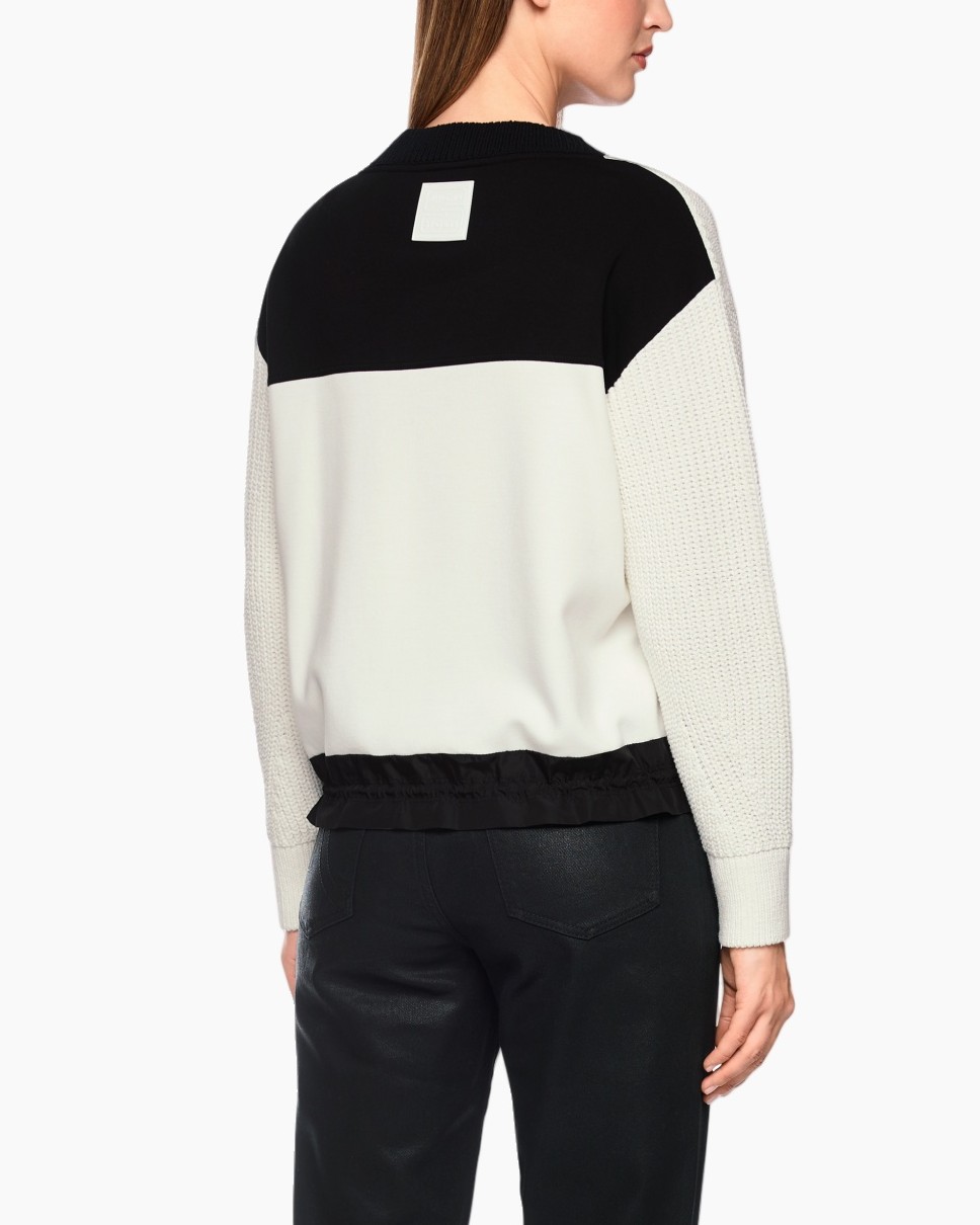 trui gebreid, V-hals, wit, lange mouwen, casual top