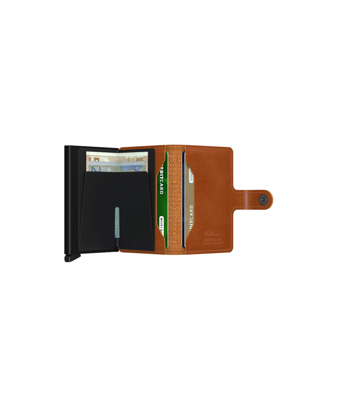 Secrid Diversen Miniwallet Perforated Cognac Bruin