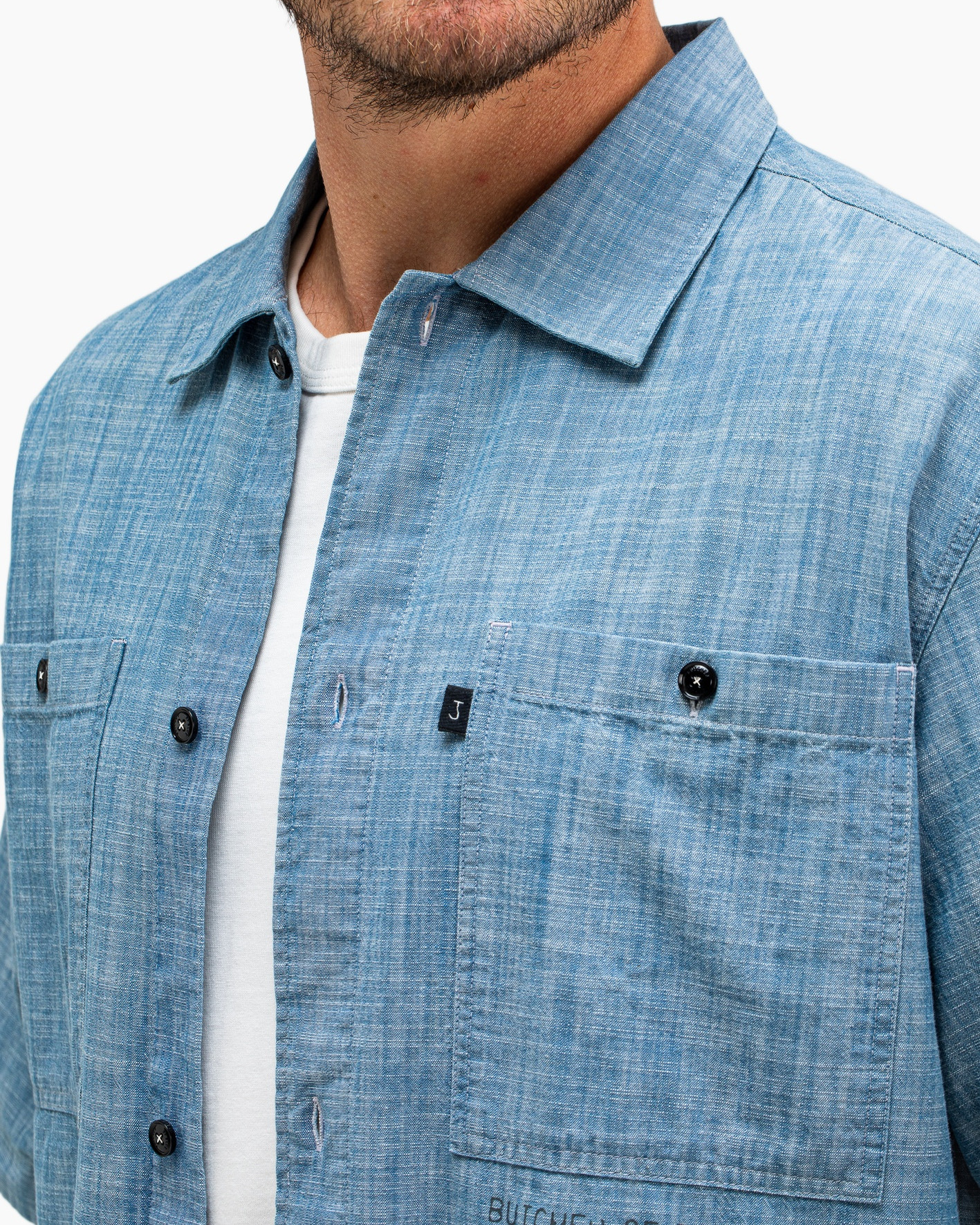 Overhemd Anthony Resort Chambray Shirt Ss Blauw Overhemd Anthony Resort Chambray Shirt Ss Blauw