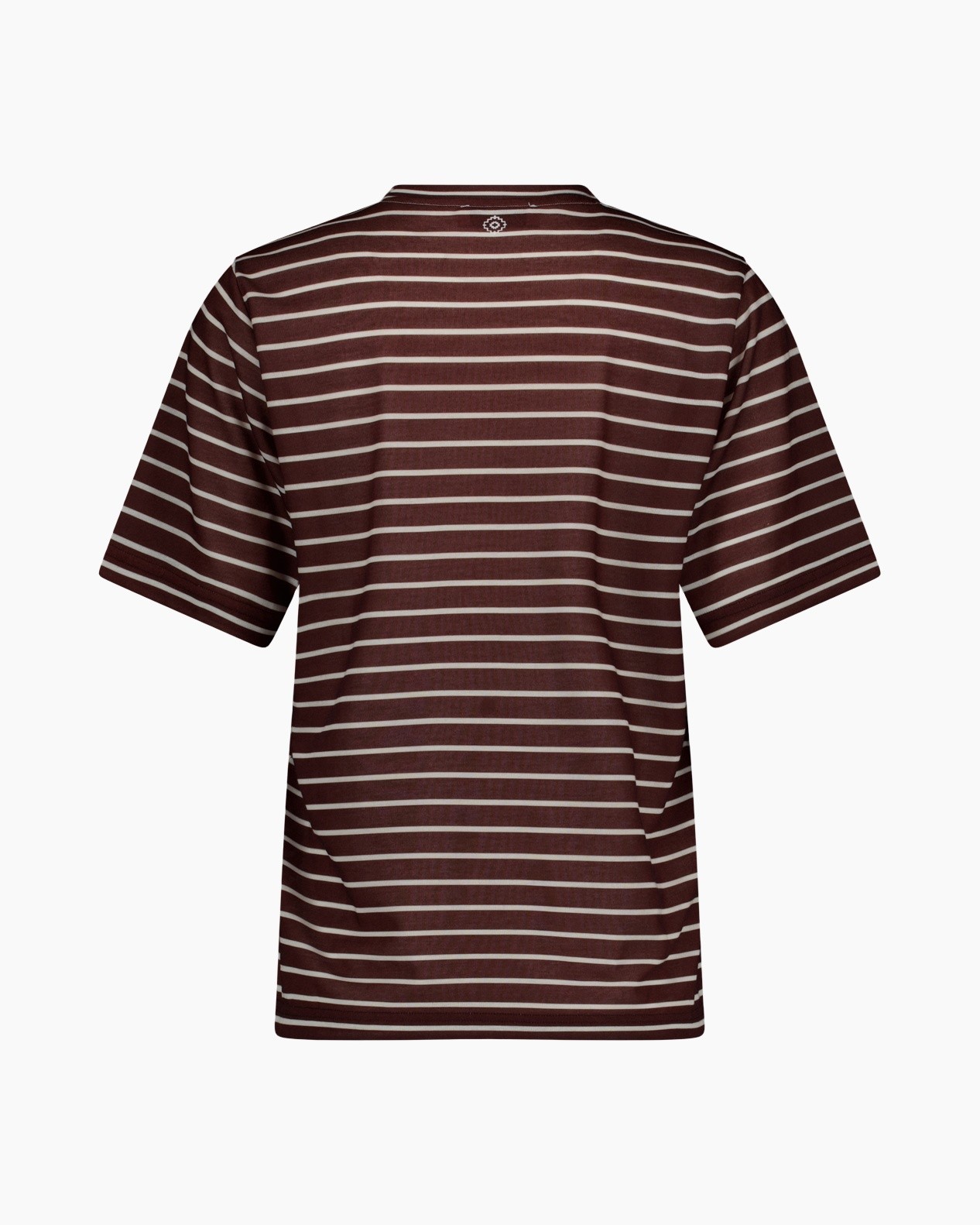 t-shirt, gestreept, korte mouwen, crimson/bruin, rundhals