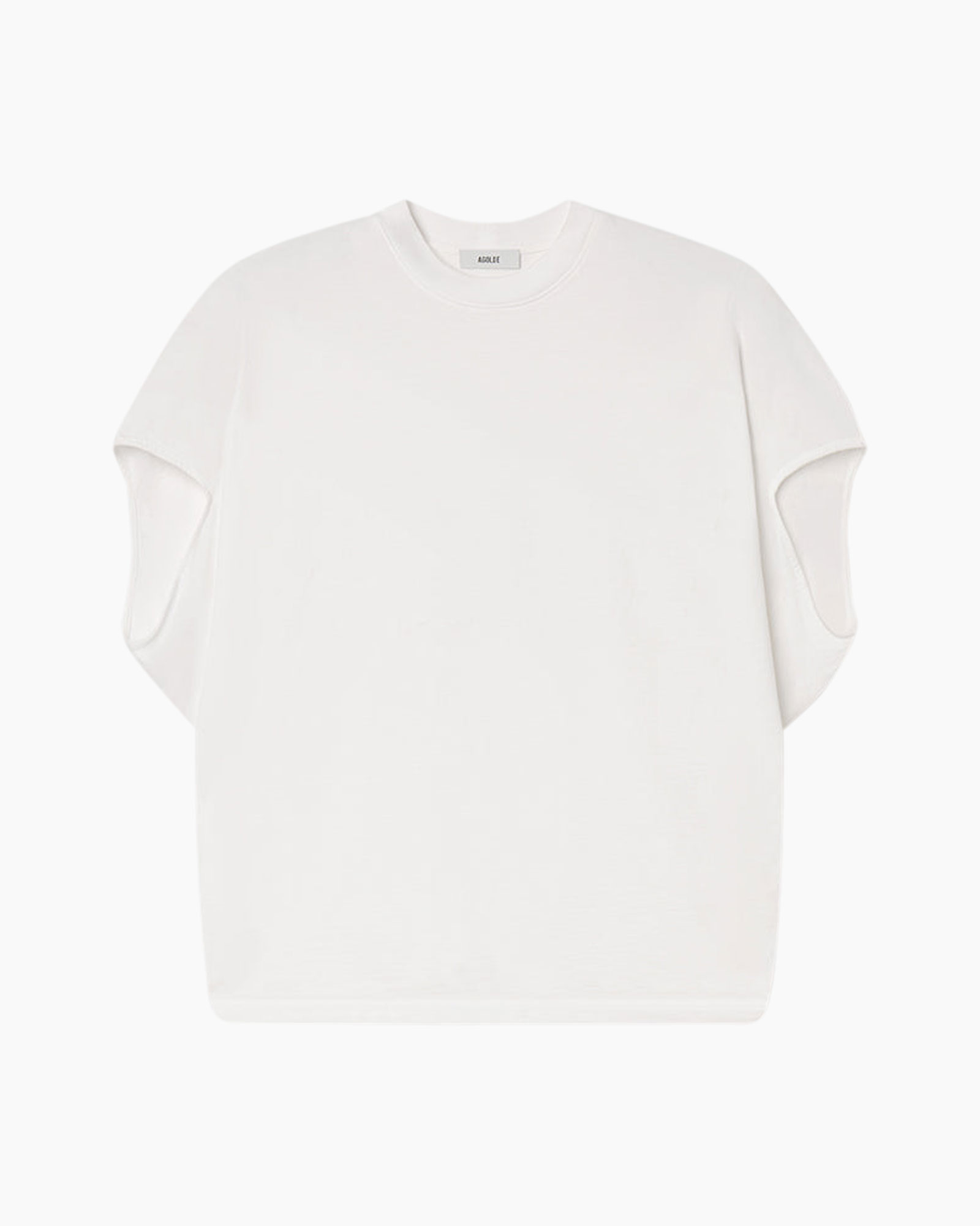 t-shirt, korte mouw, wit, Kraagloze ronde hals, underground