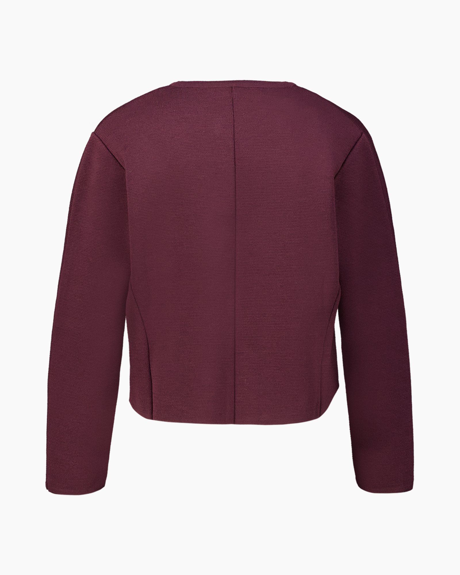 blazer, cardigan, open-front, solid, burgundy