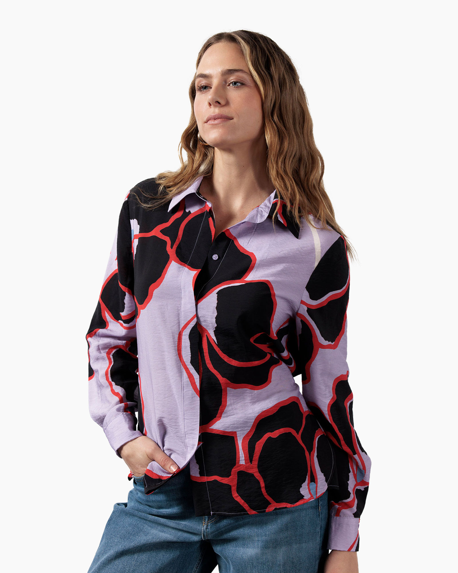 Blouse Jean Flower Blouse COMBO L