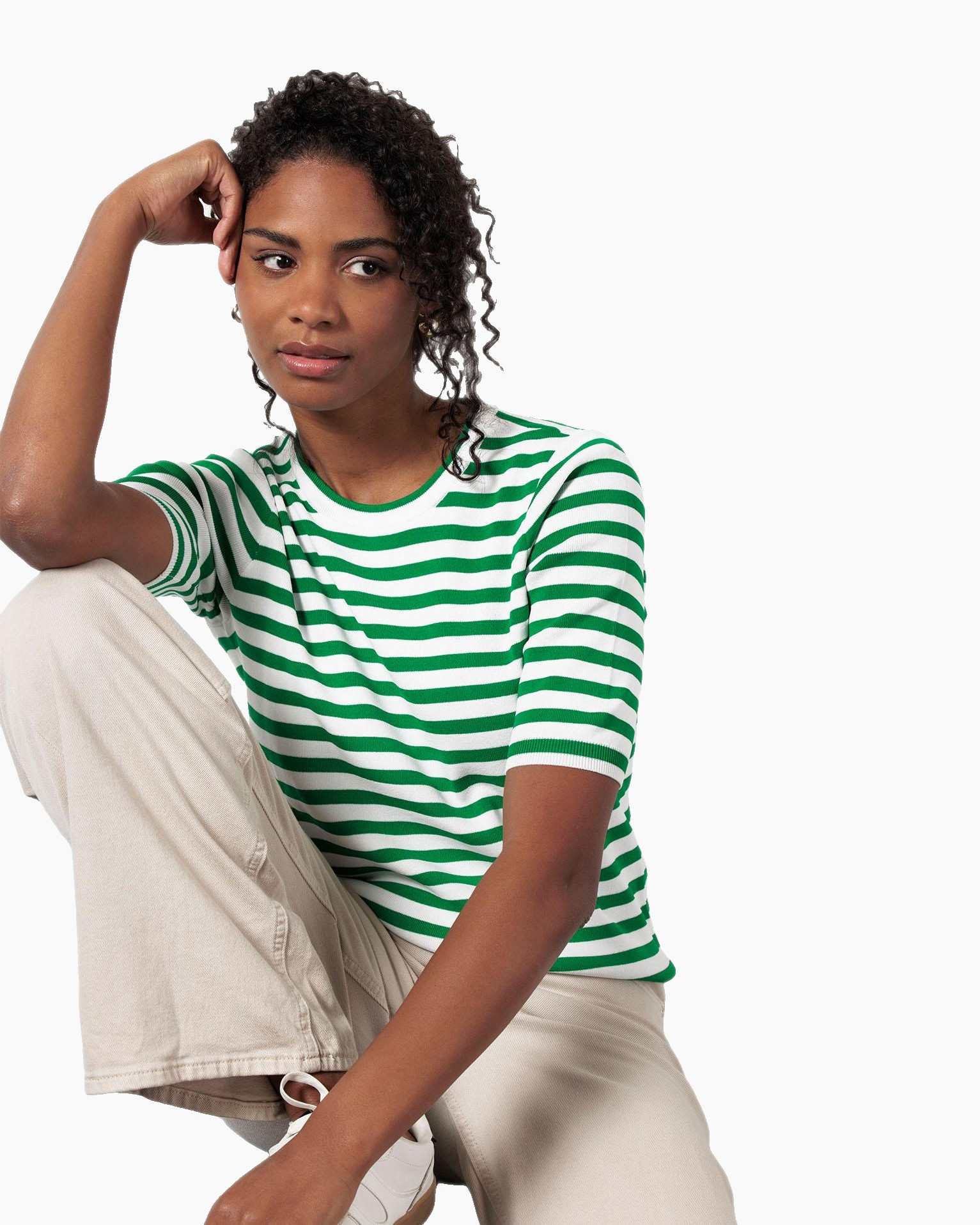Pullover Luna Ssl Stripe Groen