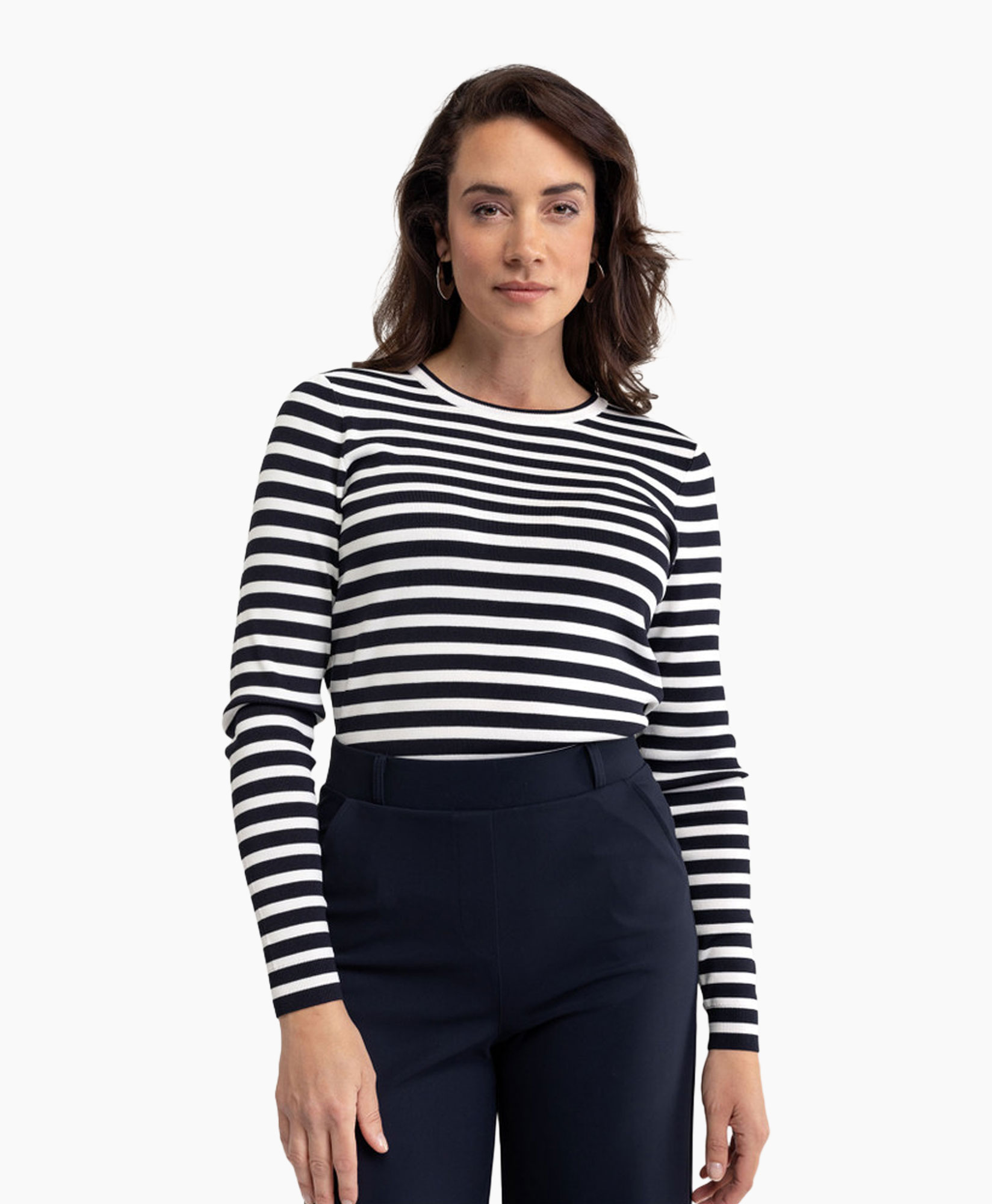 Pullover Luna Stripe Donker Blauw