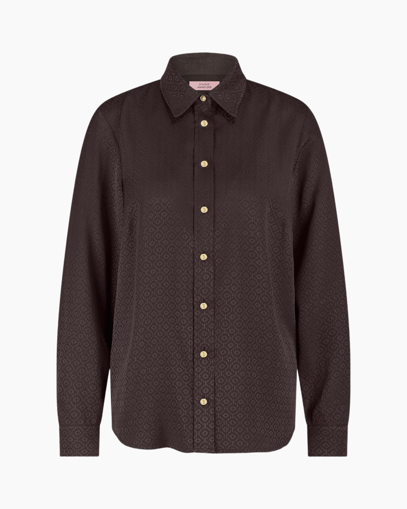 Blouse Marisol Mono Jacquard Donker Bruin