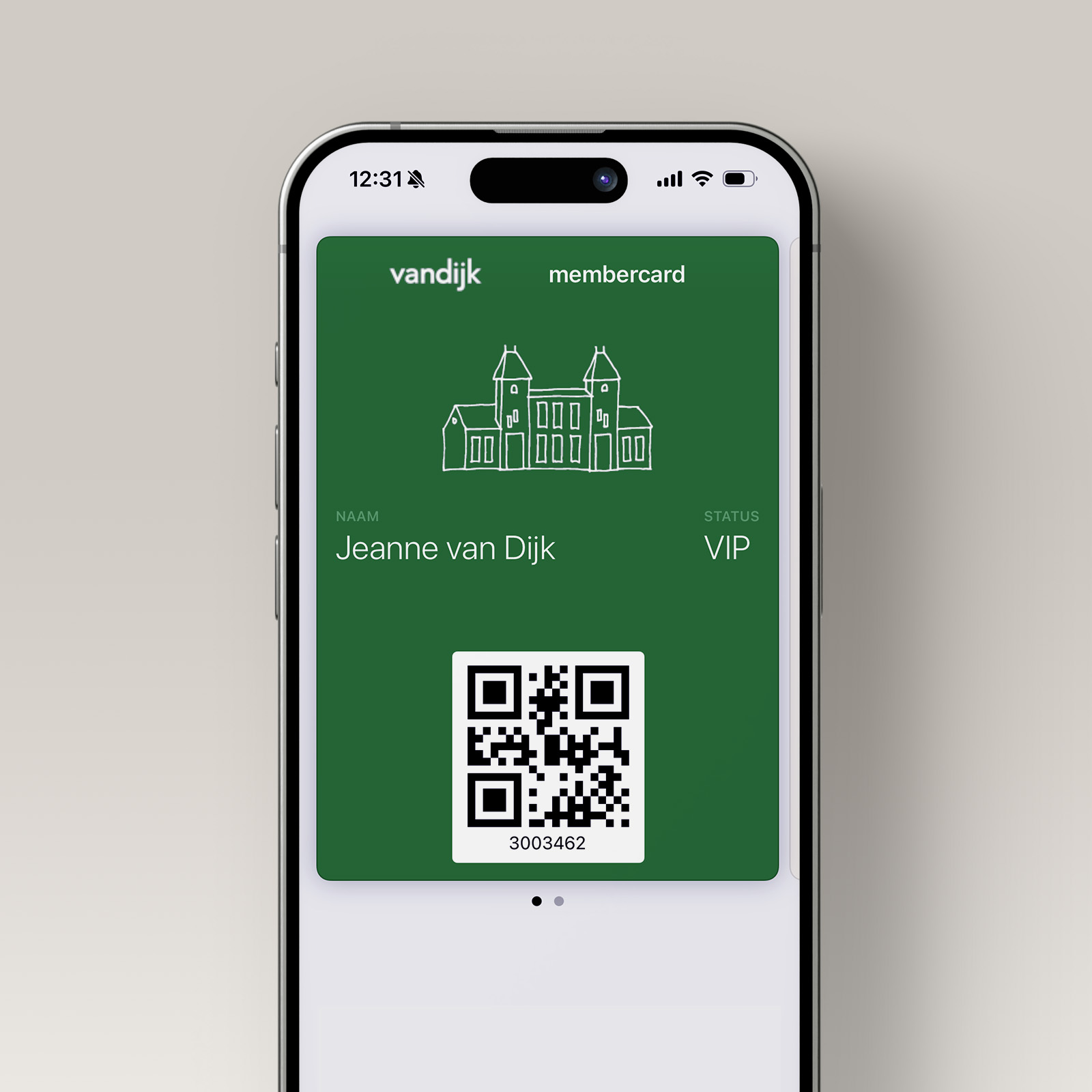 van dijk membercard op de iphone