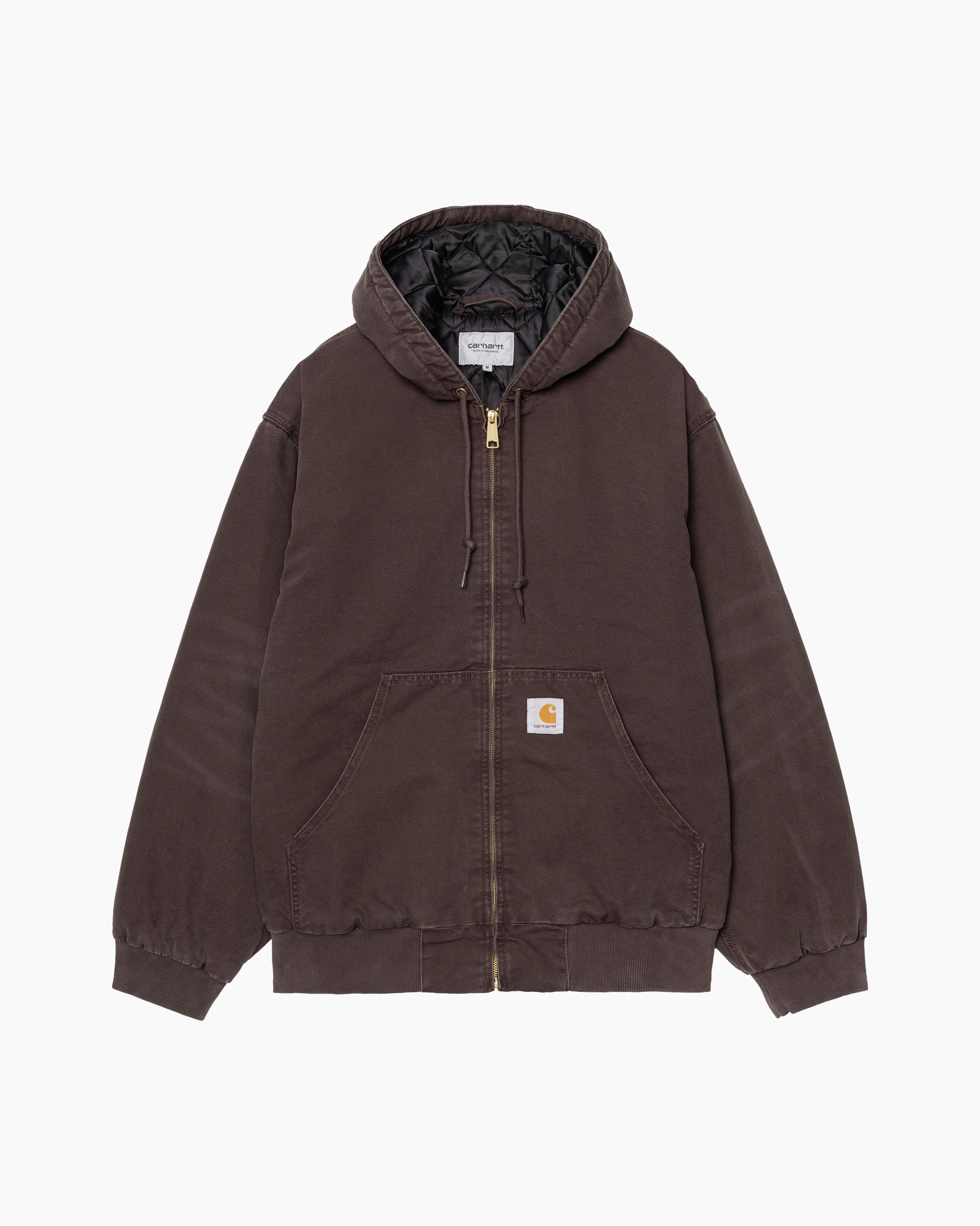 hoodie, rits, zak, bruin, carhartt