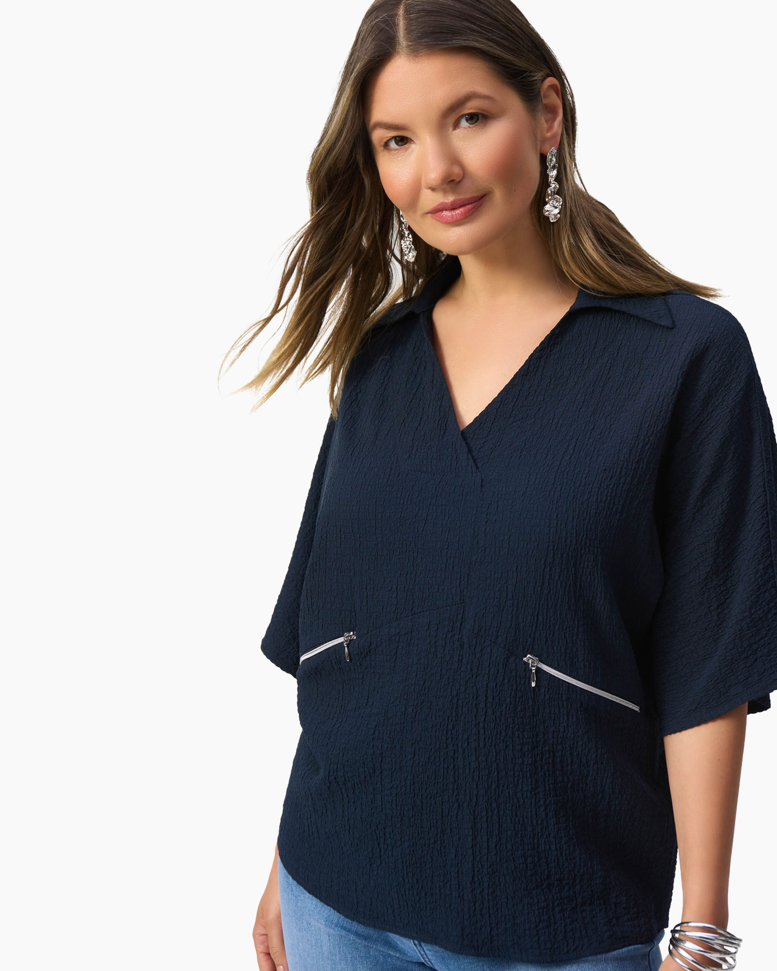Top Round Neck Donker Blauw