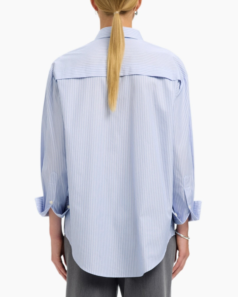 T-shirt Allison Oversize Ls Shirt B Blauw